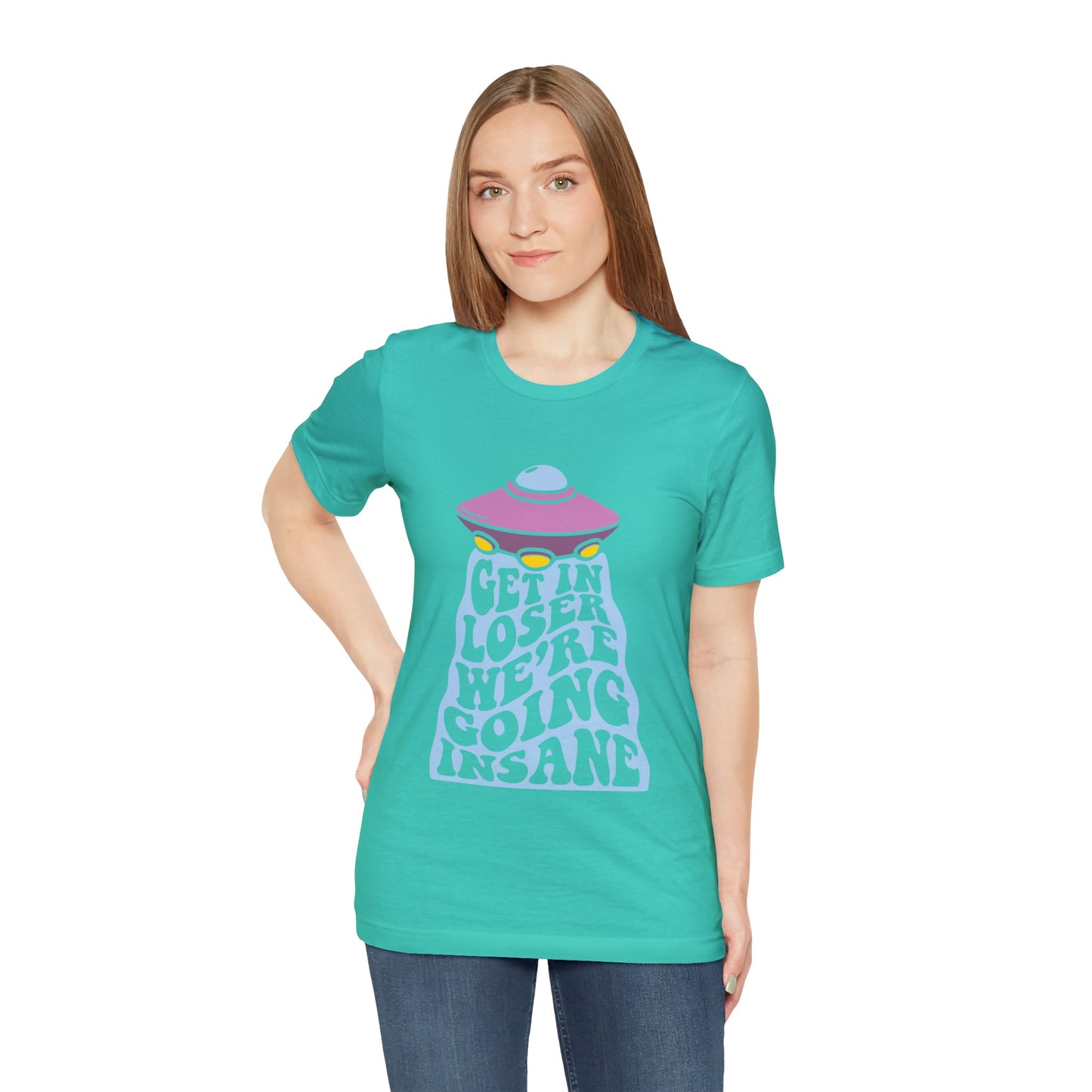 T-shirt à manches courtes unisexe en jersey « Get In Loser »