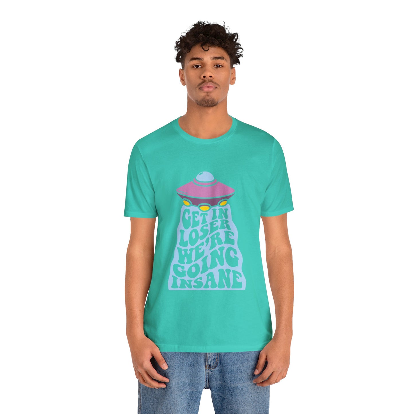 T-shirt à manches courtes unisexe en jersey « Get In Loser »