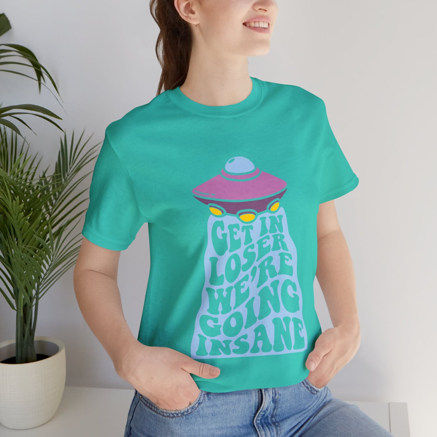 T-shirt à manches courtes unisexe en jersey « Get In Loser »