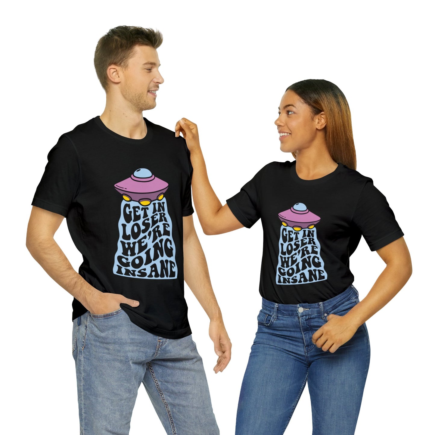 T-shirt à manches courtes unisexe en jersey « Get In Loser »