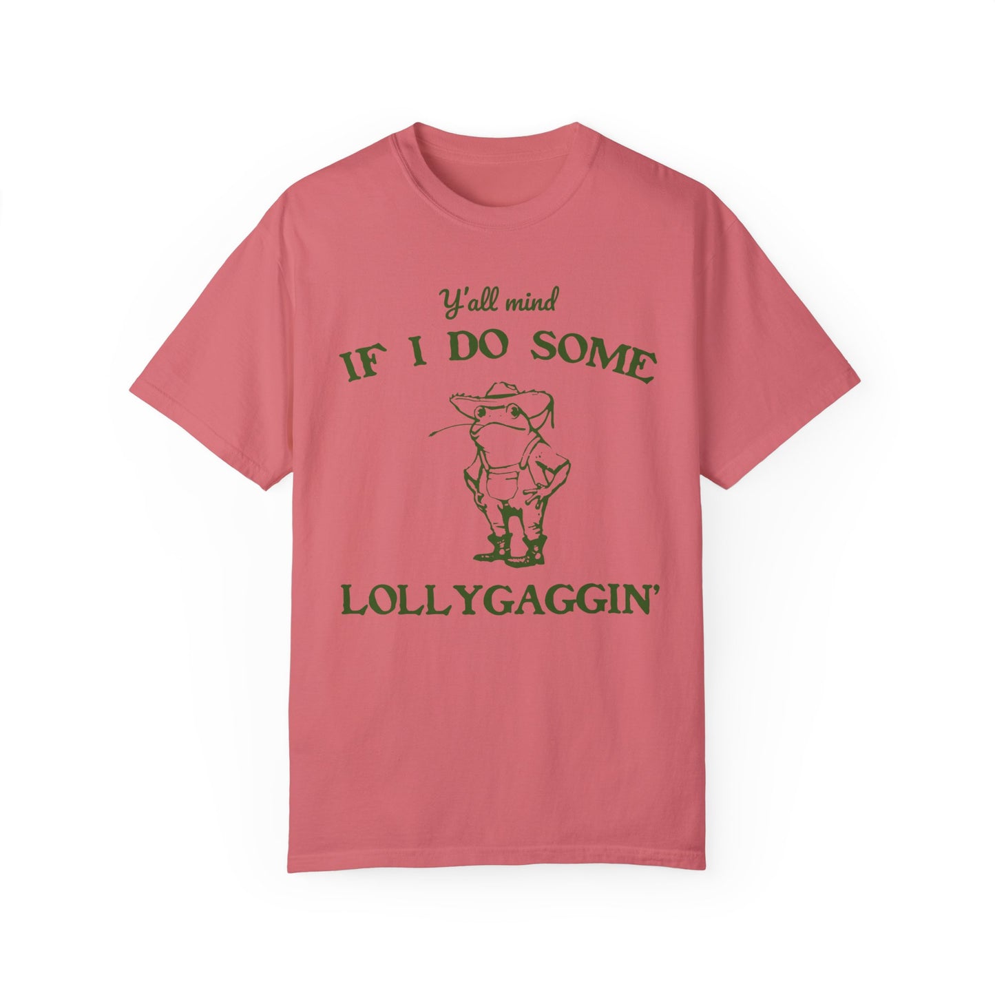T-shirt unisexe teint en pièce avec motif drôle de grenouille