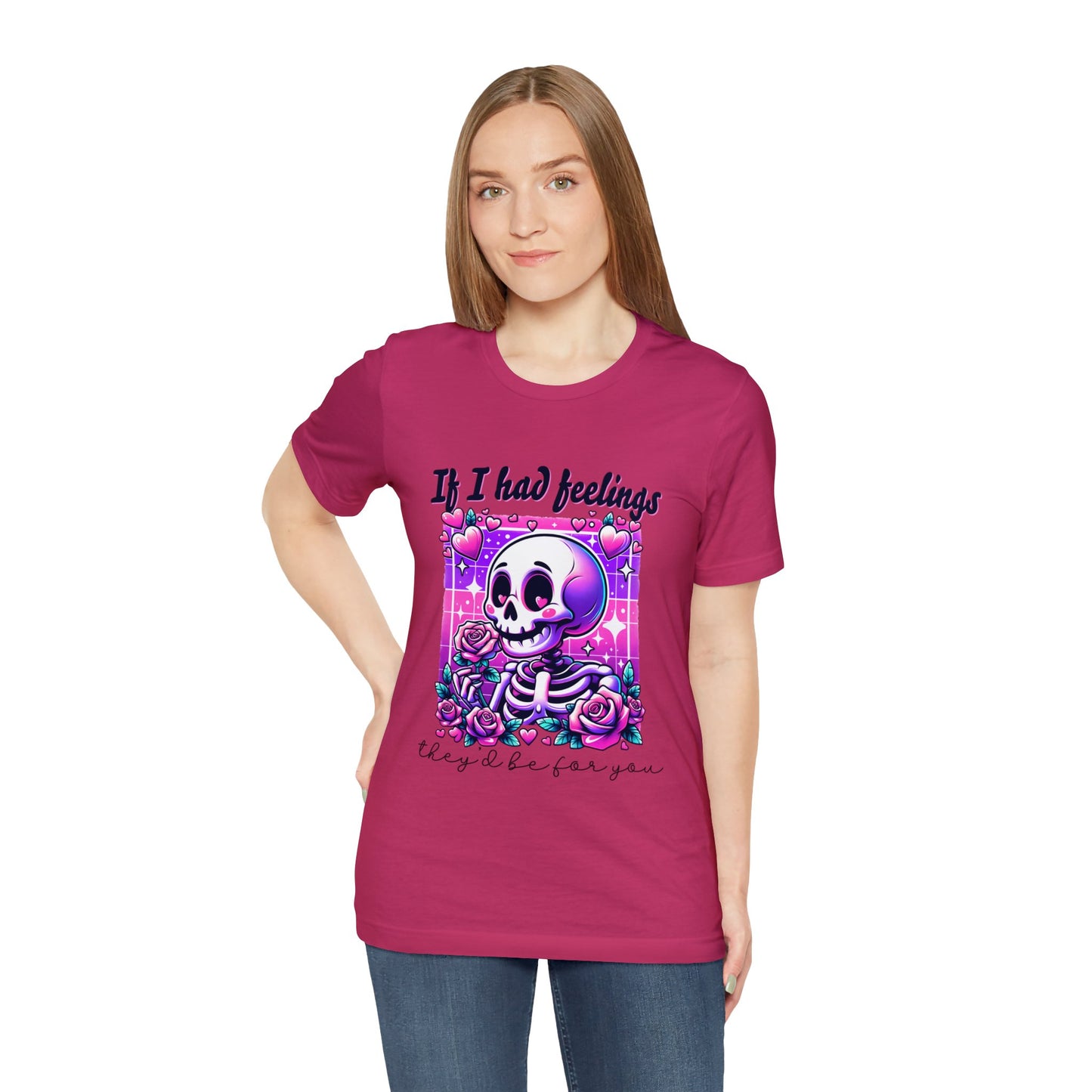 T-shirt à manches courtes unisexe en jersey « Si j'avais des sentiments »