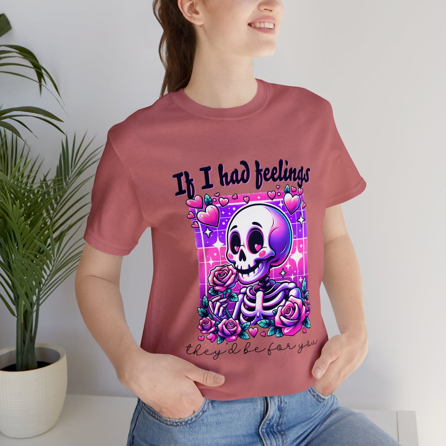 T-shirt à manches courtes unisexe en jersey « Si j'avais des sentiments »