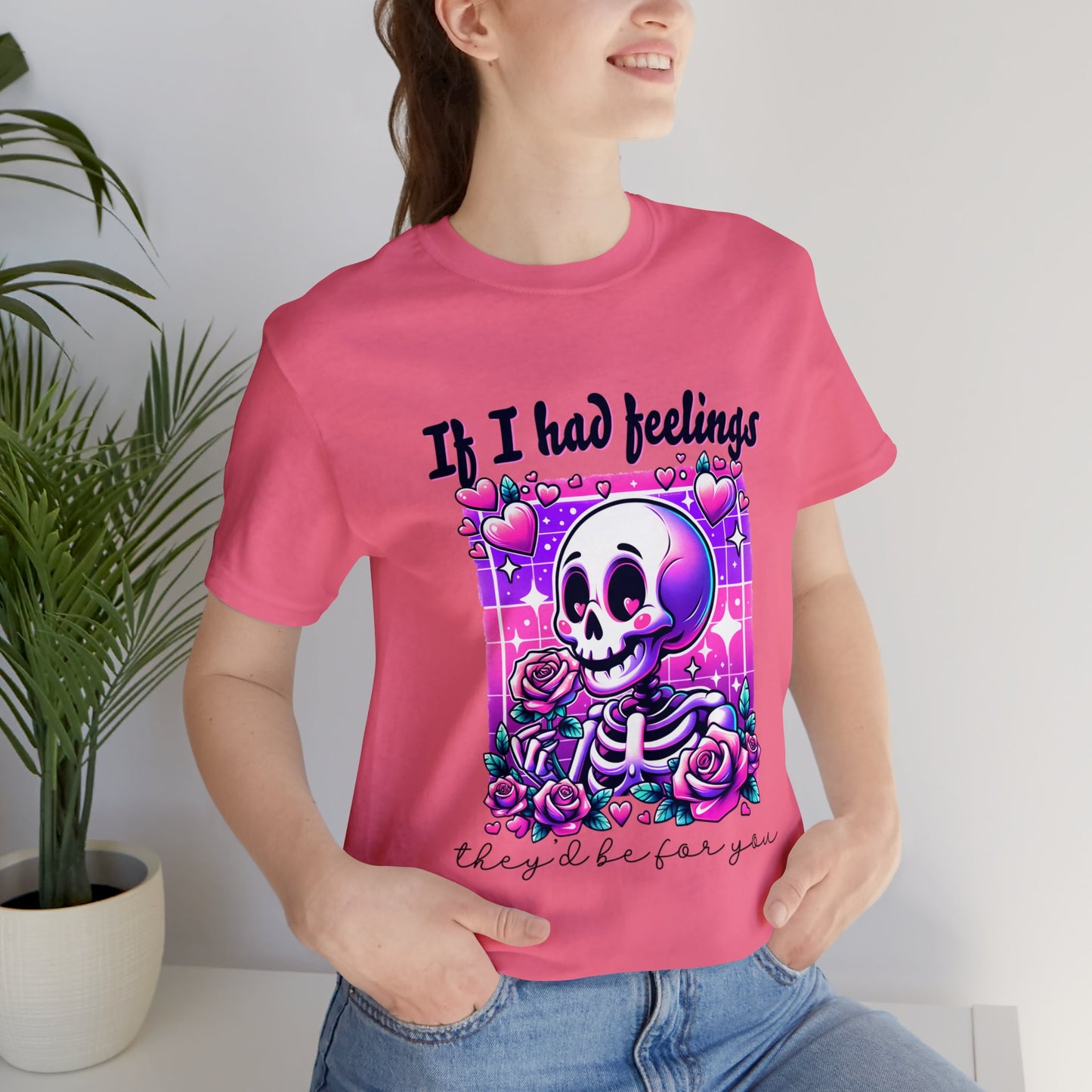 T-shirt à manches courtes unisexe en jersey « Si j'avais des sentiments »