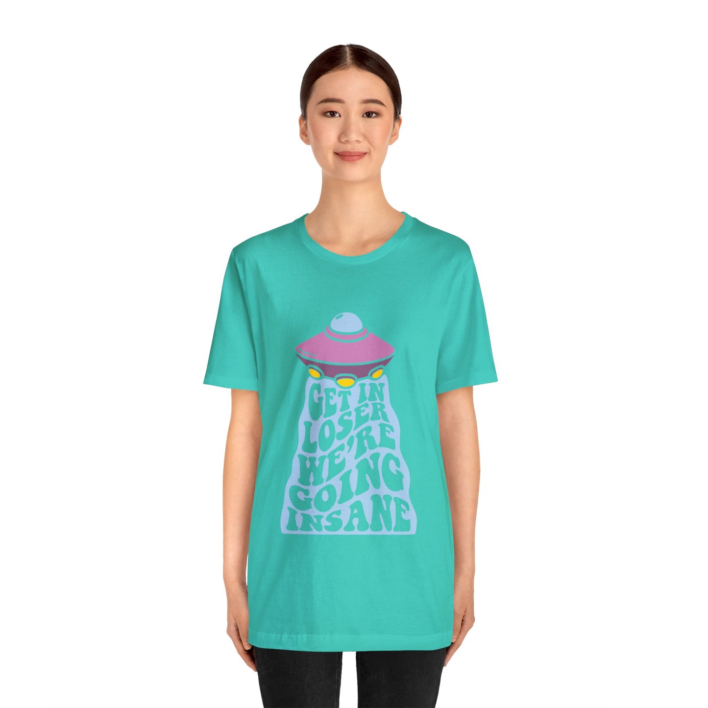 T-shirt à manches courtes unisexe en jersey « Get In Loser »