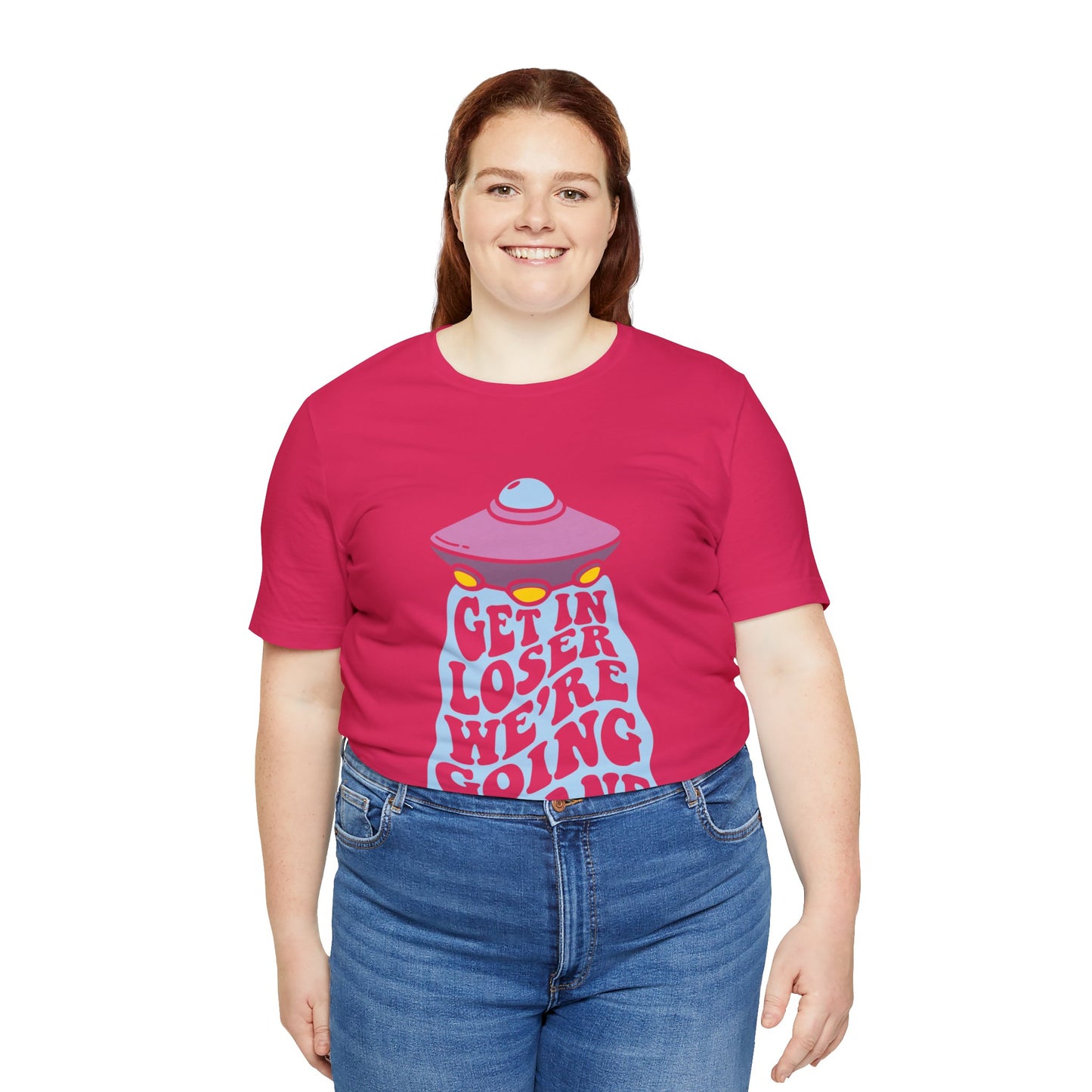 T-shirt à manches courtes unisexe en jersey « Get In Loser »