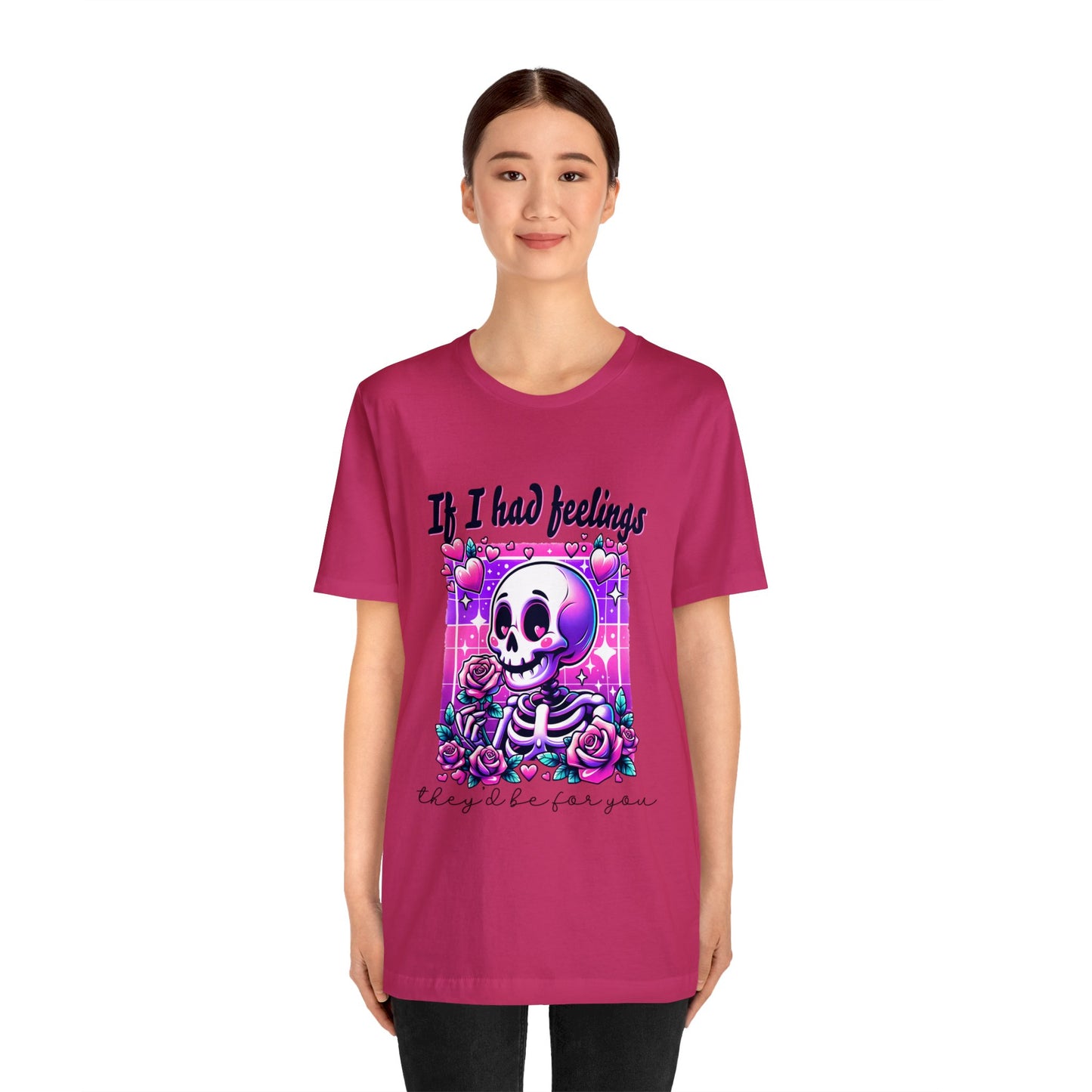 T-shirt à manches courtes unisexe en jersey « Si j'avais des sentiments »