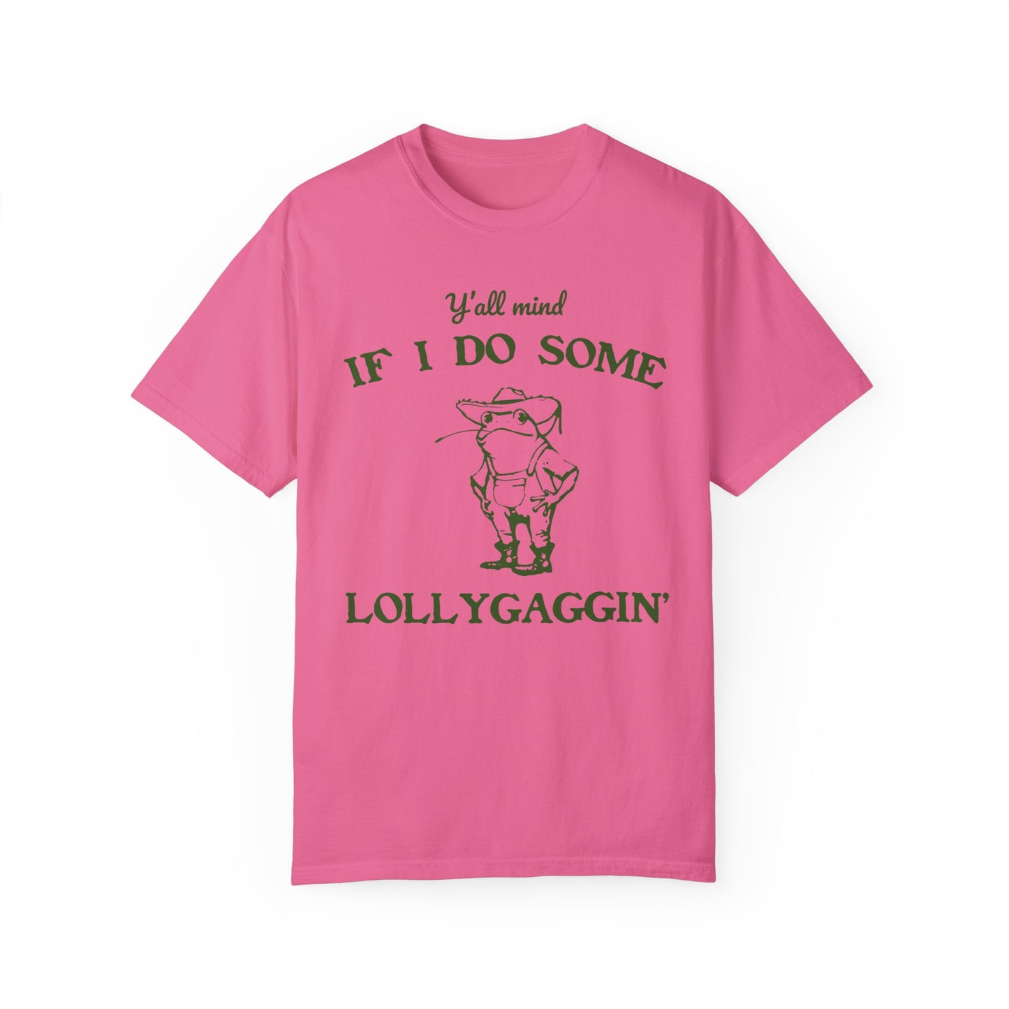 T-shirt unisexe teint en pièce avec motif drôle de grenouille