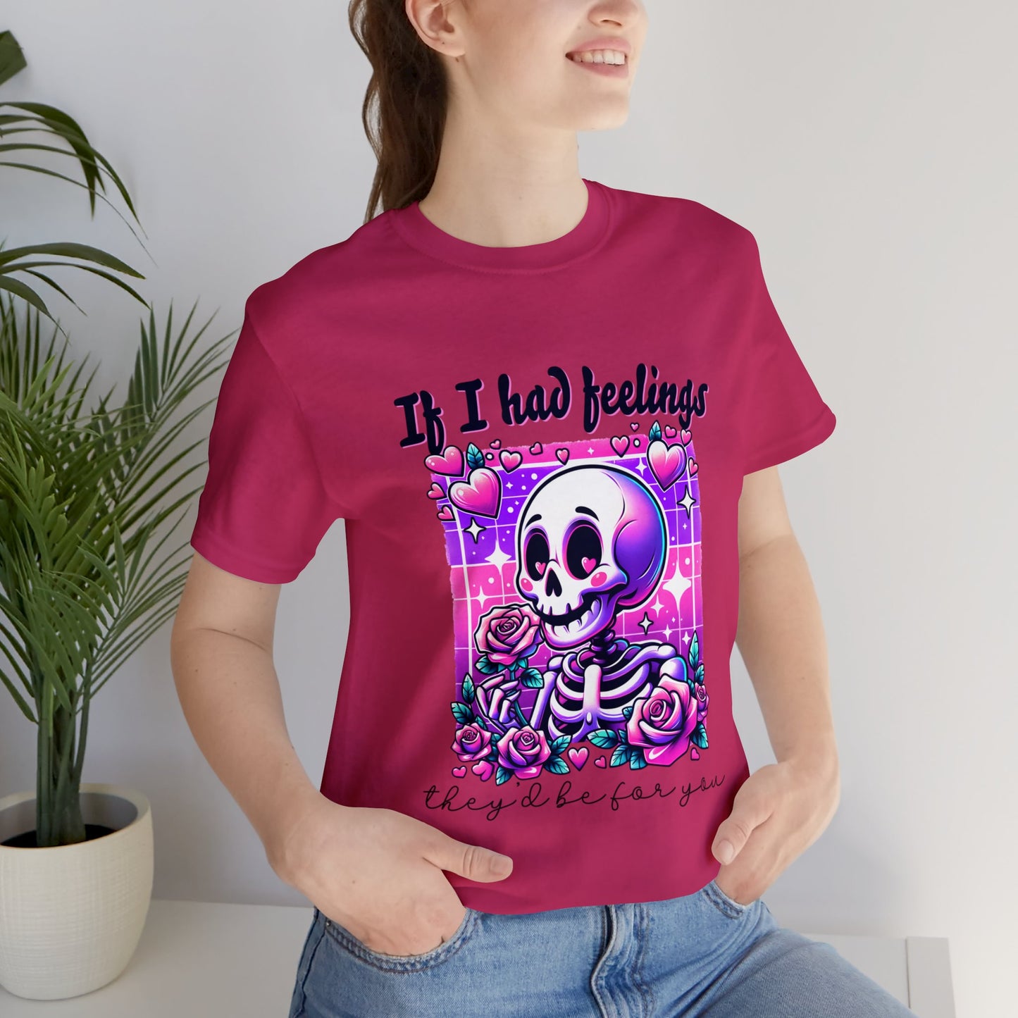 T-shirt à manches courtes unisexe en jersey « Si j'avais des sentiments »