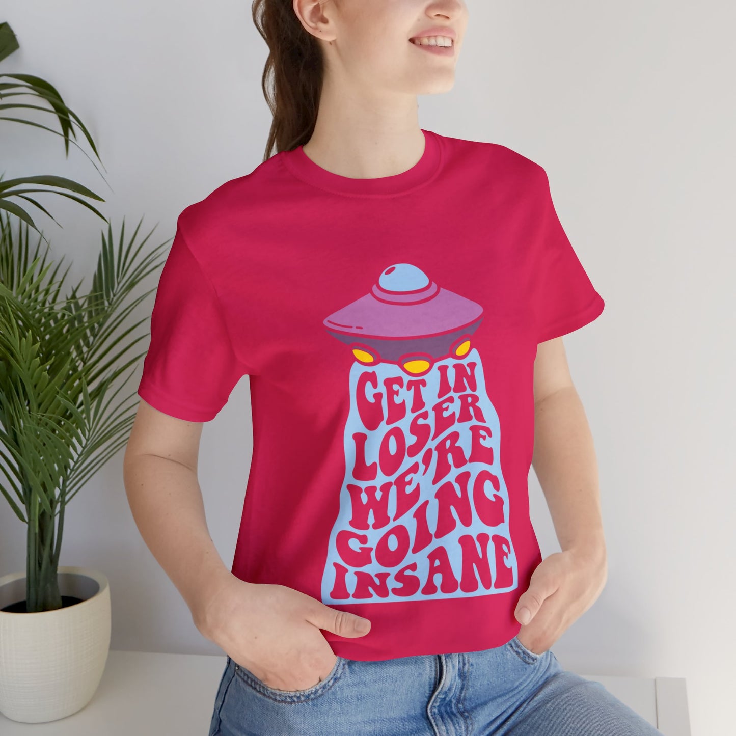 T-shirt à manches courtes unisexe en jersey « Get In Loser »