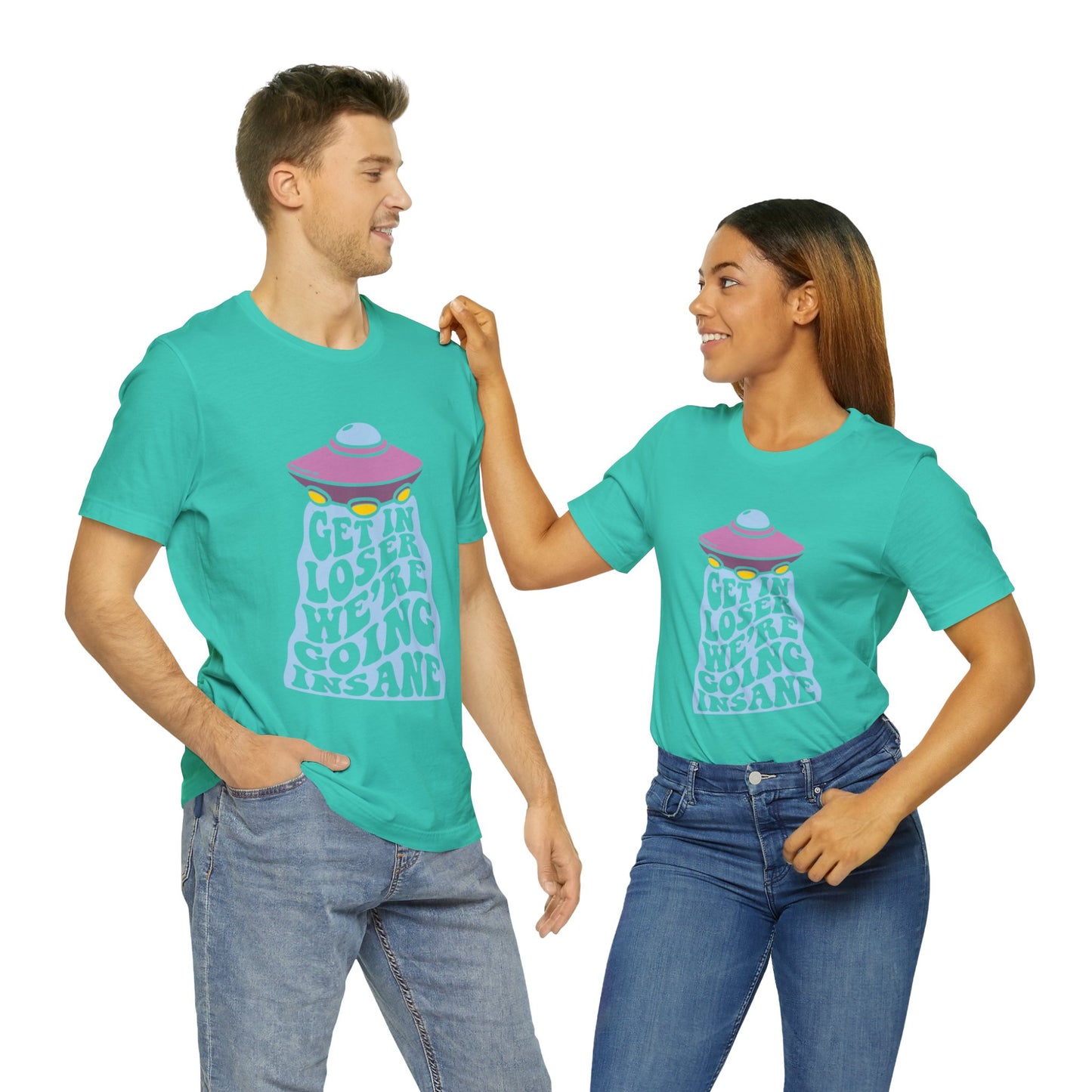 T-shirt à manches courtes unisexe en jersey « Get In Loser »