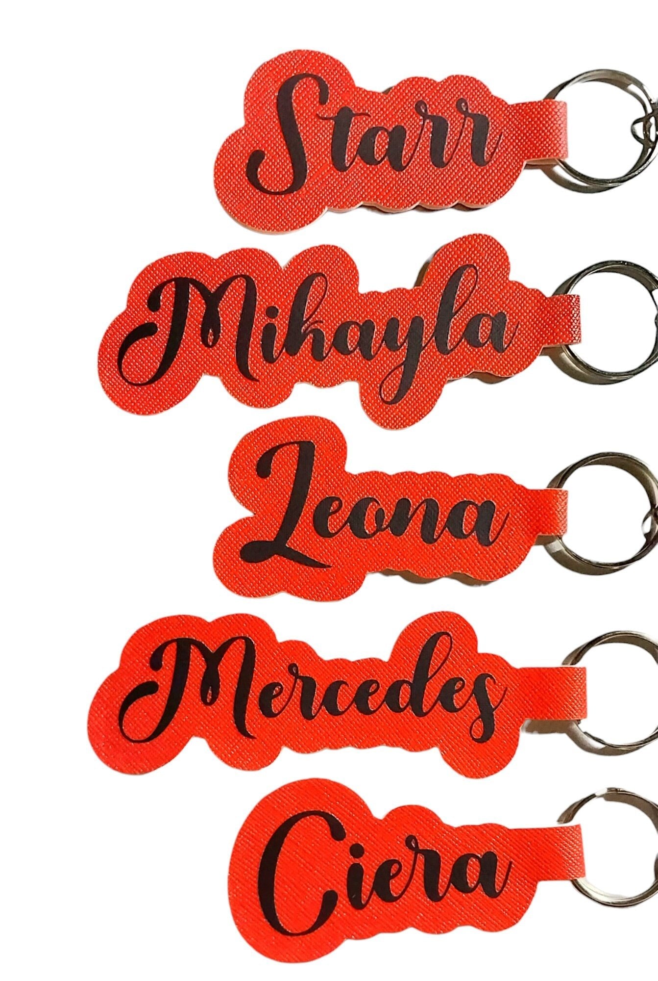 Custom Handmade Faux Leather Name Keychain, Multiple Color Options, Yours Or Friends Name, Personalized Gift For Friend, Mom, Dad, Others - Moon & Starr Handcrafted Jewelry && More!