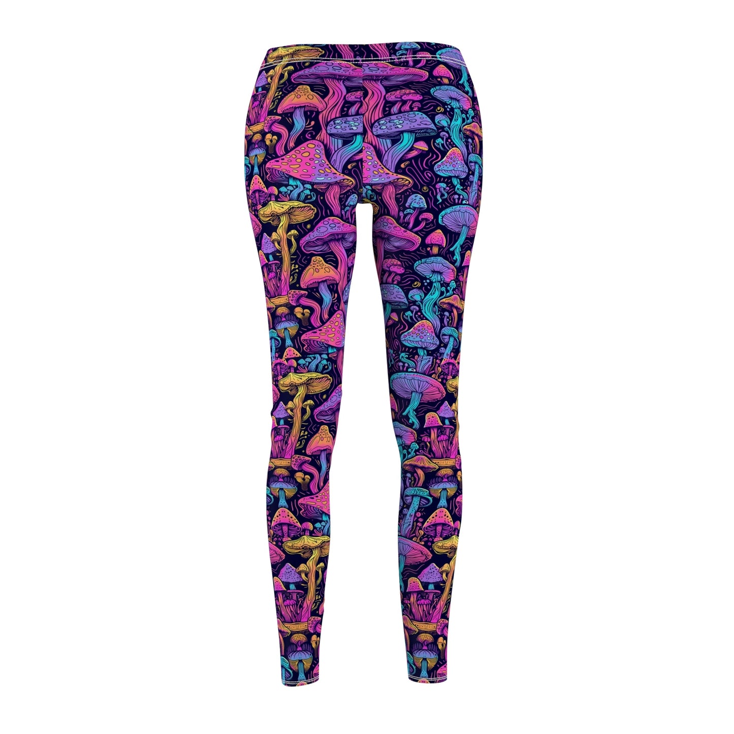 Psychedelic Mushrooms Women's Cut & Sew Casual Leggings (AOP) - Moon & Starr Handcrafted LLC