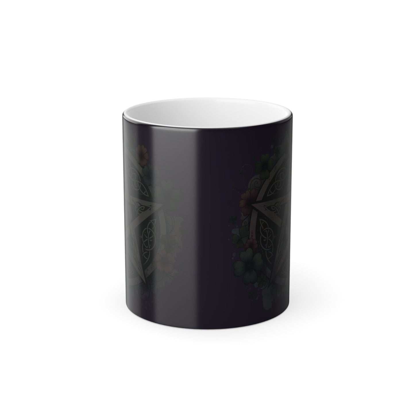 Witchy Floral Pentacle Color Morphing Mug, 11oz - Moon & Starr Handcrafted LLC