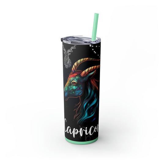 Capricorn Nutrition Facts Skinny Tumbler with Straw, 20oz - Moon & Starr Handcrafted Jewelry && More!