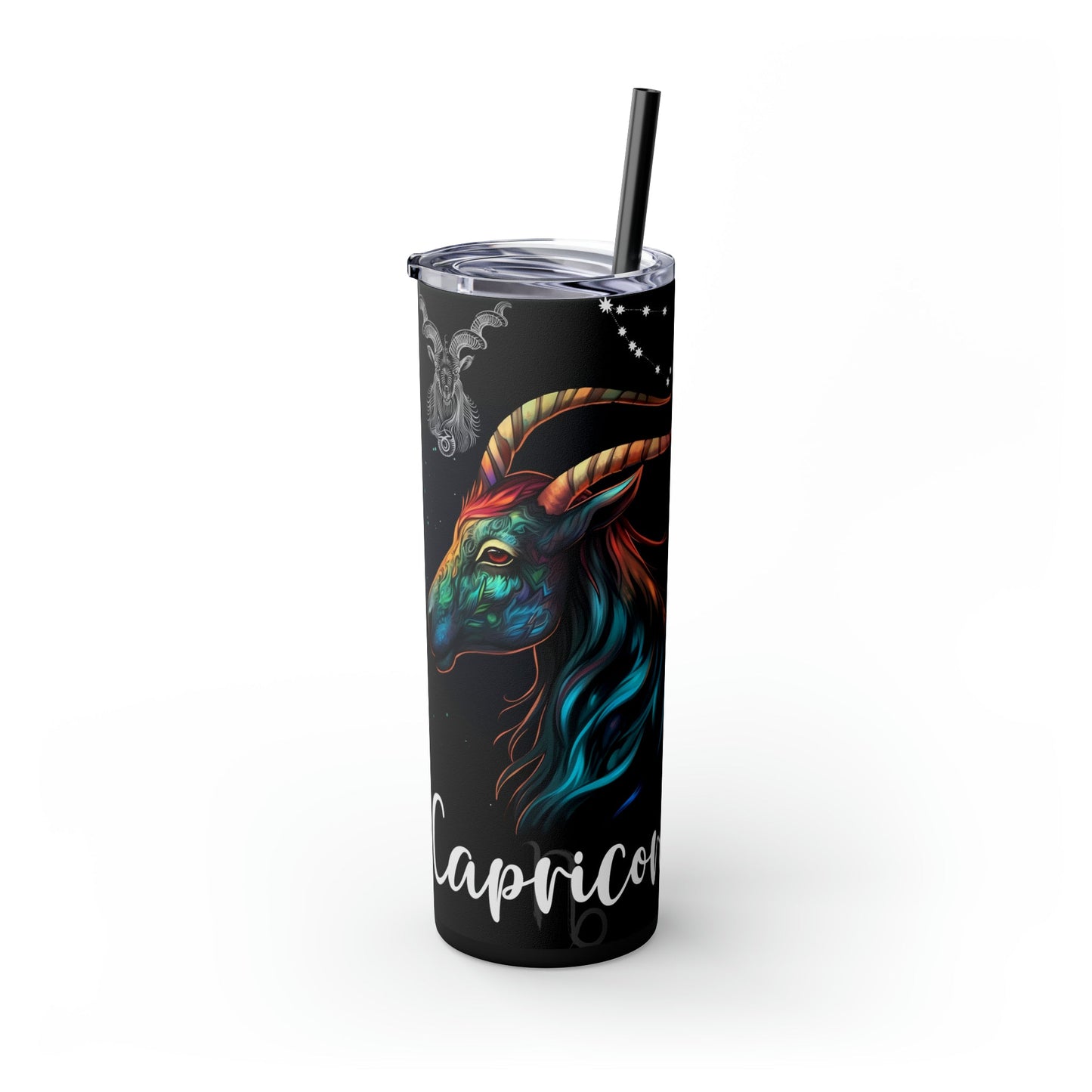 Capricorn Nutrition Facts Skinny Tumbler with Straw, 20oz - Moon & Starr Handcrafted Jewelry && More!