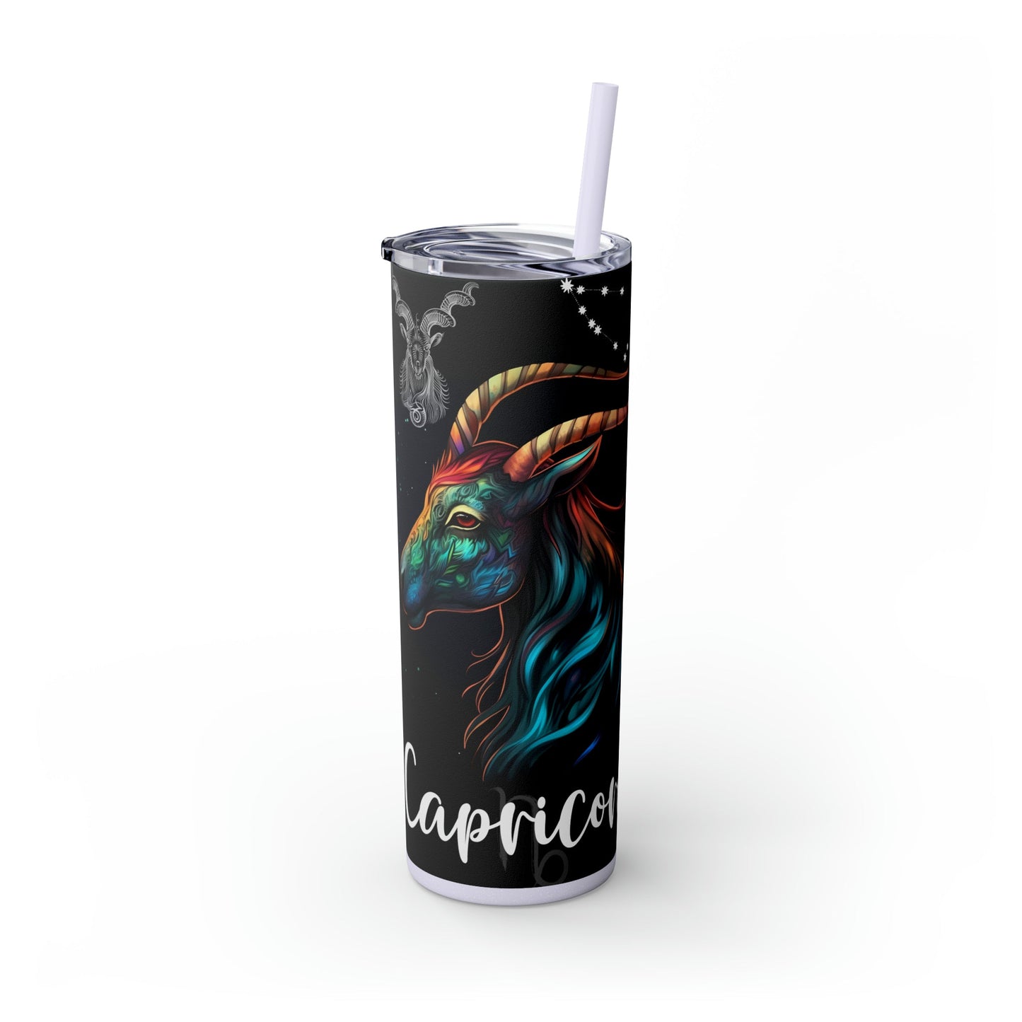 Capricorn Nutrition Facts Skinny Tumbler with Straw, 20oz - Moon & Starr Handcrafted Jewelry && More!