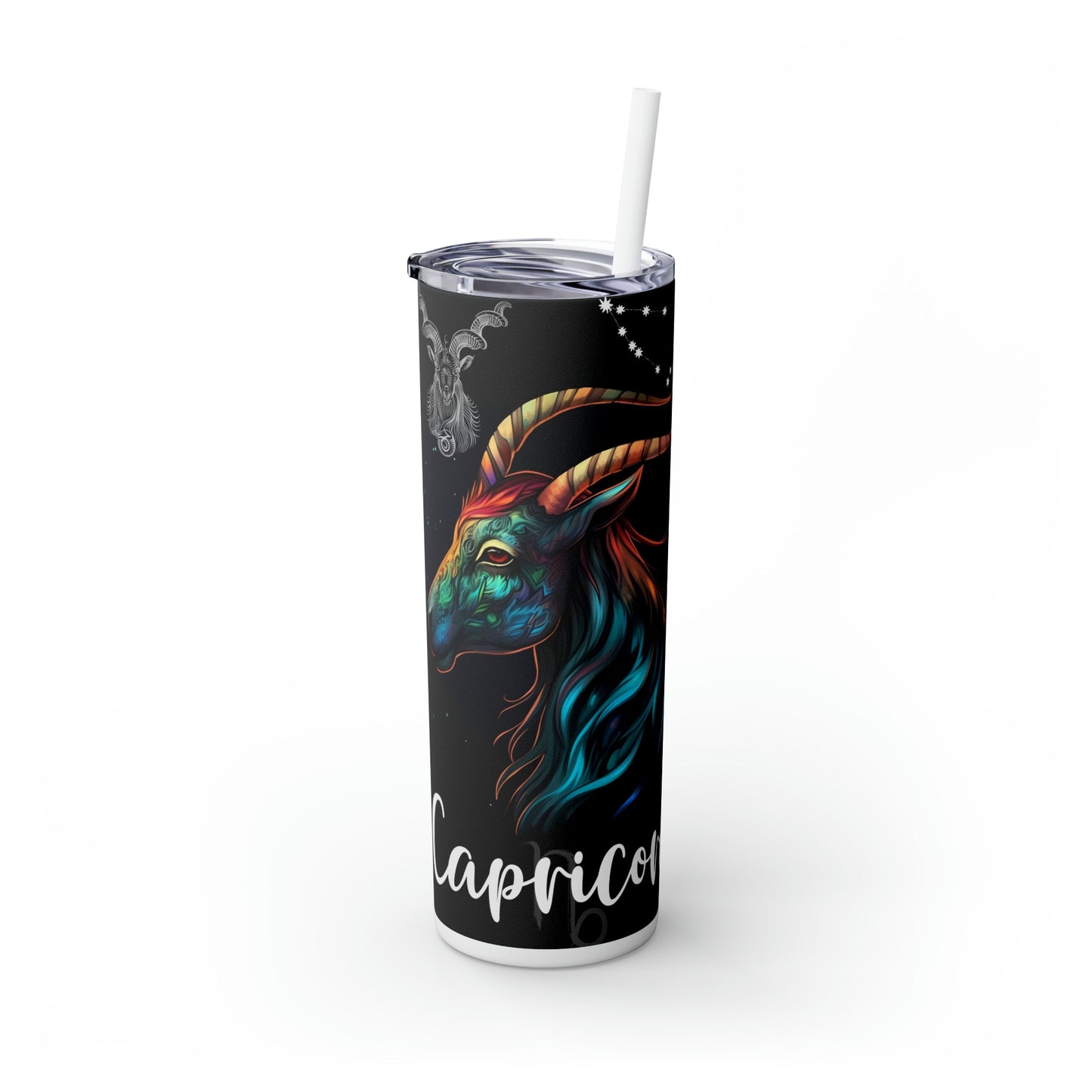 Capricorn Nutrition Facts Skinny Tumbler with Straw, 20oz - Moon & Starr Handcrafted Jewelry && More!