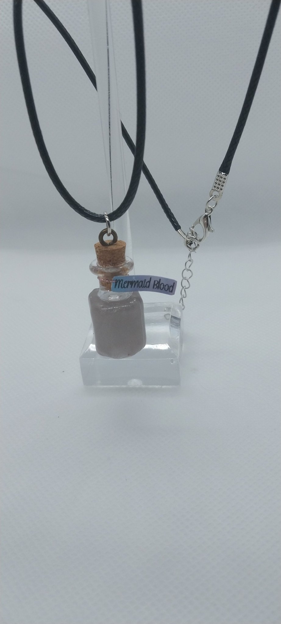 Handmade Unique Bottle Necklace- "Mermaid Blood" Fairytale Inspired, Gifts For Her, Witchy Jar Necklace, Chain Necklace for Women - Moon & Starr Handcrafted Jewelry && More!