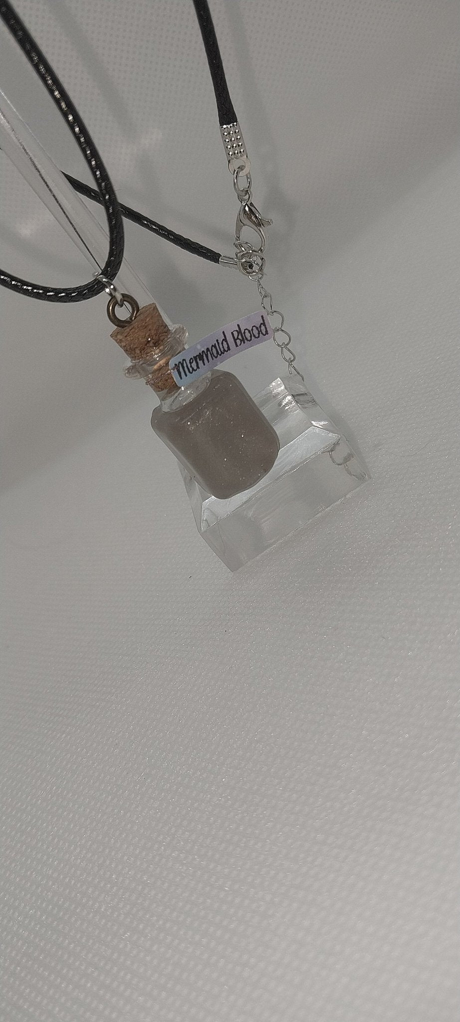 Handmade Unique Bottle Necklace- "Mermaid Blood" Fairytale Inspired, Gifts For Her, Witchy Jar Necklace, Chain Necklace for Women - Moon & Starr Handcrafted Jewelry && More!