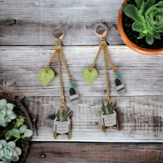 Long Multi Chain Dangle Plant Earrings, Gifts For Her, Nature Earrings, Earrings For Women, Extra Long Dangle Charm Earrings, Floral - Moon & Starr Handcrafted Jewelry && More!