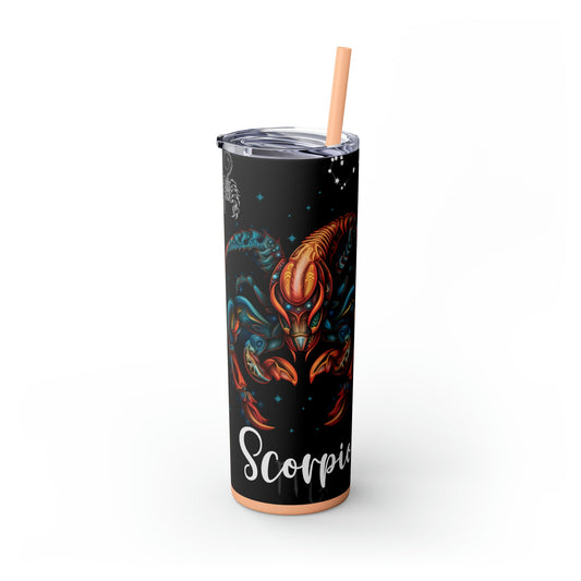 Scorpio Nutrition Facts Skinny Tumbler with Straw, 20oz - Moon & Starr Handcrafted Jewelry && More!