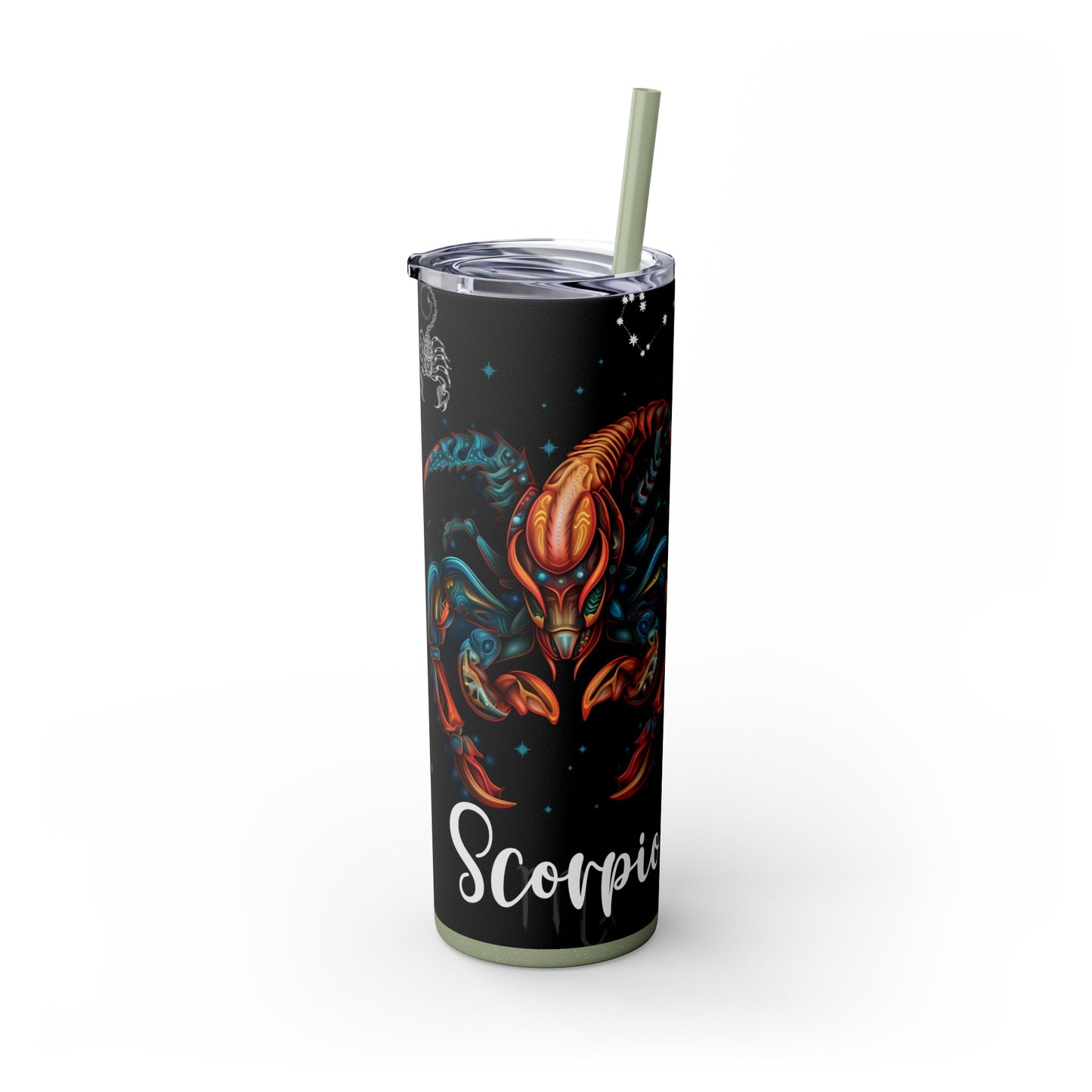 Scorpio Nutrition Facts Skinny Tumbler with Straw, 20oz - Moon & Starr Handcrafted Jewelry && More!