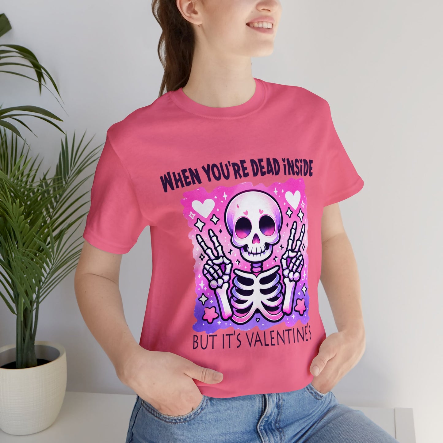 Dead Inside Valentines Unisex Jersey Short Sleeve Tee