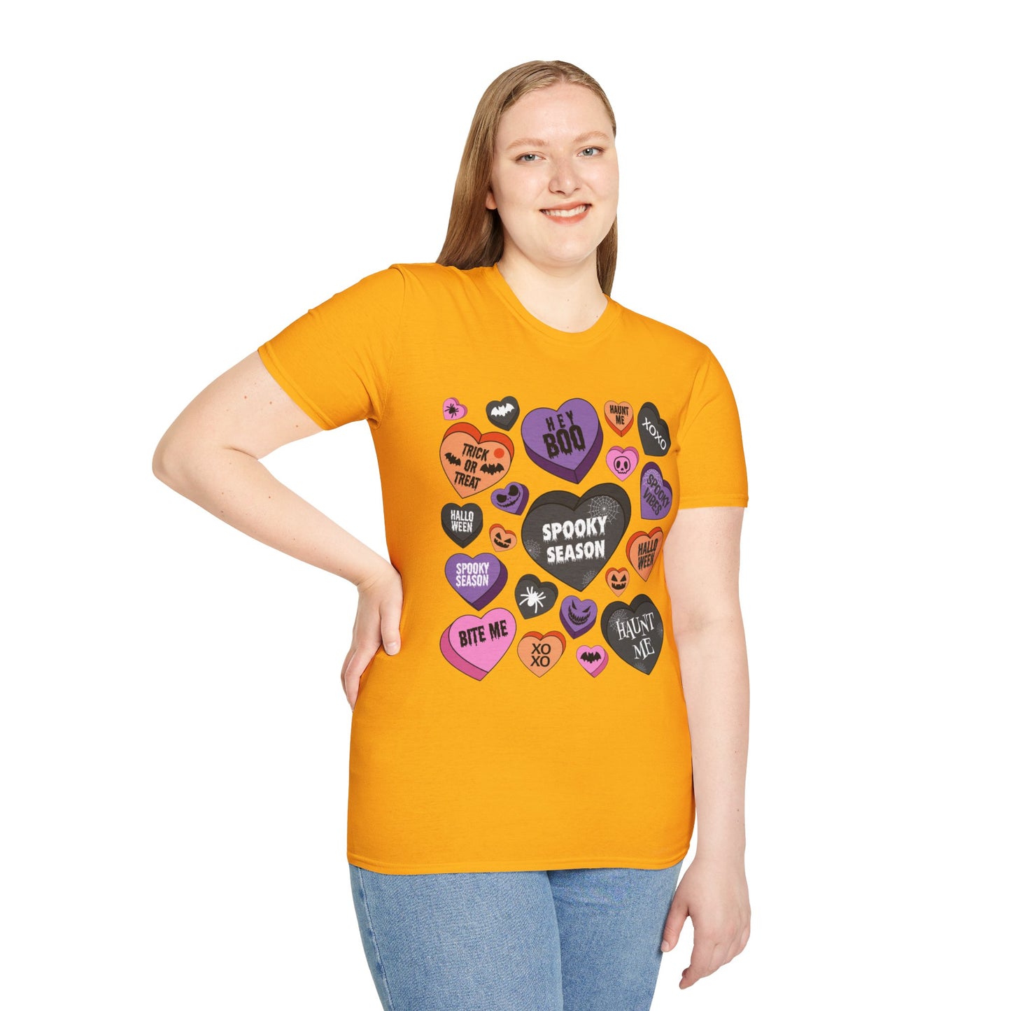 Spooky Halloween T-Shirt Candy Hearts Graphic - Moon & Starr Handcrafted LLC