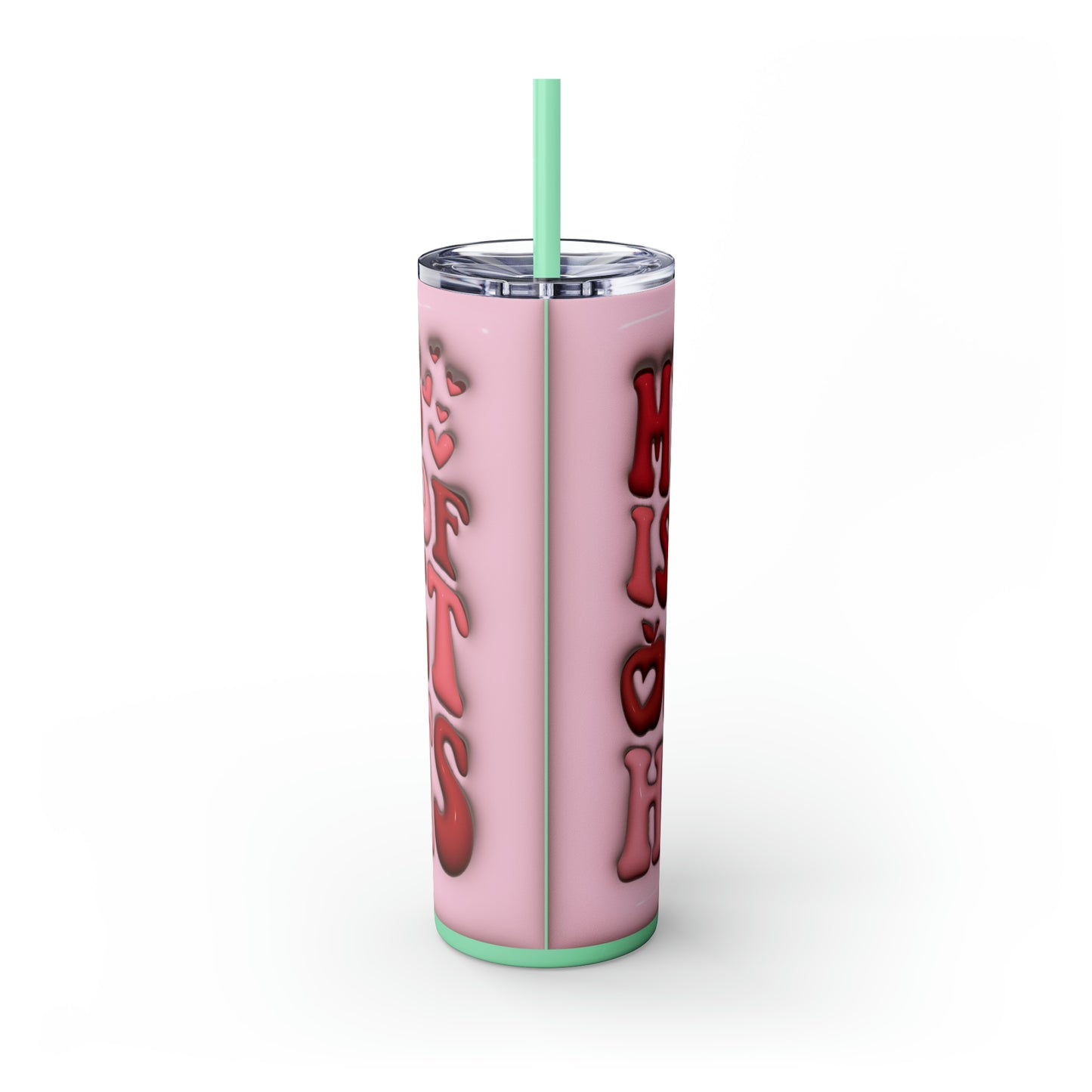 "My Class Is Full Of Sweethearts" 3D Skinny Tumbler with Straw, 20oz