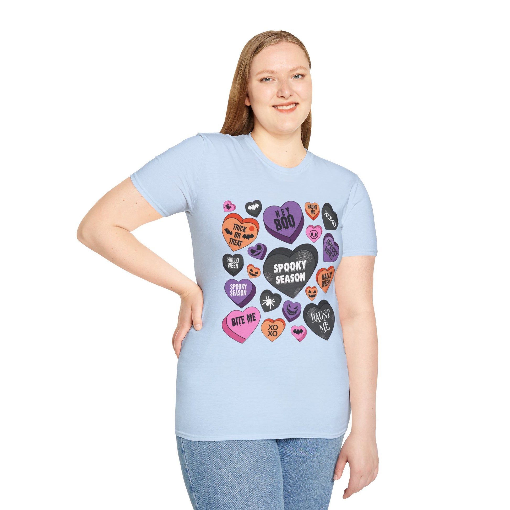 Spooky Halloween T-Shirt Candy Hearts Graphic - Moon & Starr Handcrafted LLC