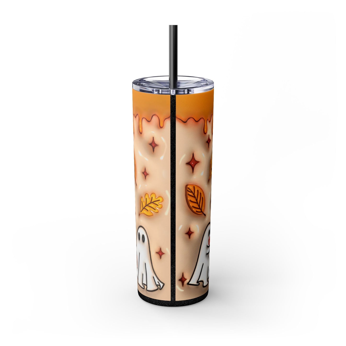 20oz Skinny Tumbler - Spooky Season Ghosts and Pumpkins Design - Moon & Starr Handcrafted LLC