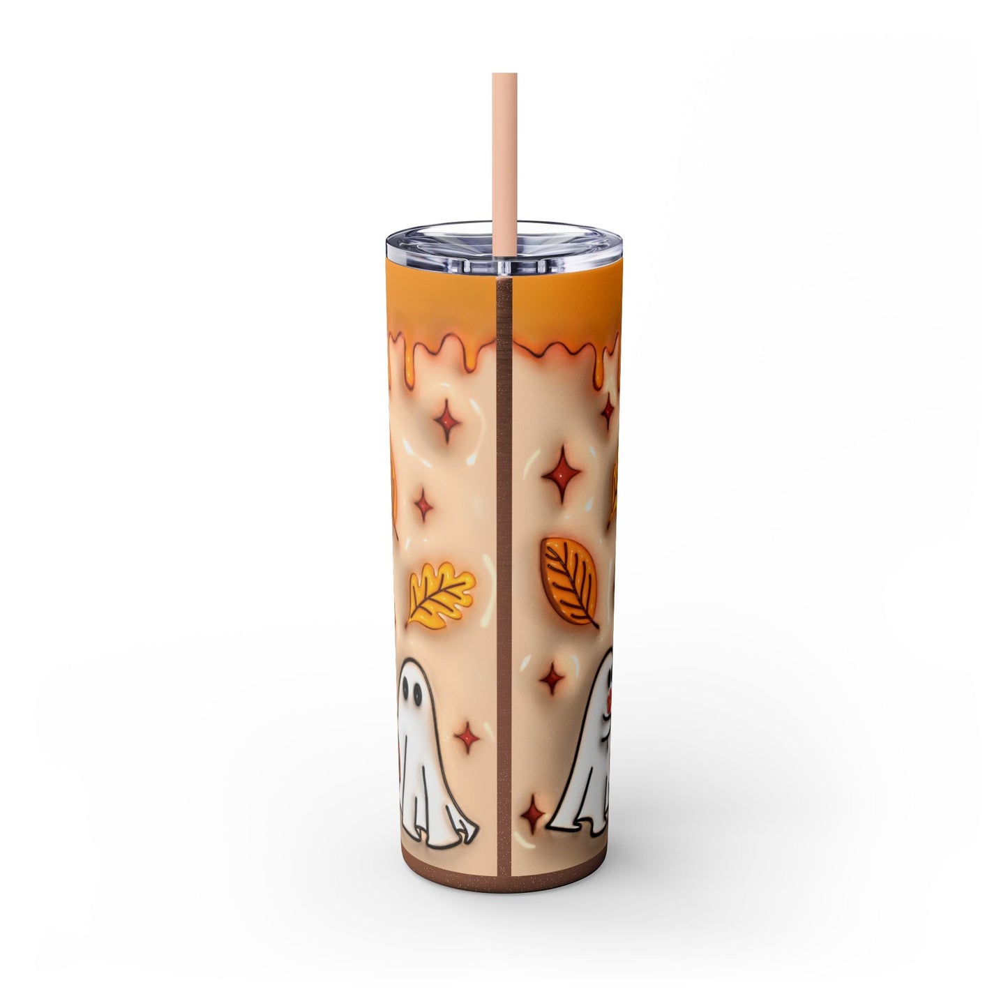 20oz Skinny Tumbler - Spooky Season Ghosts and Pumpkins Design - Moon & Starr Handcrafted LLC