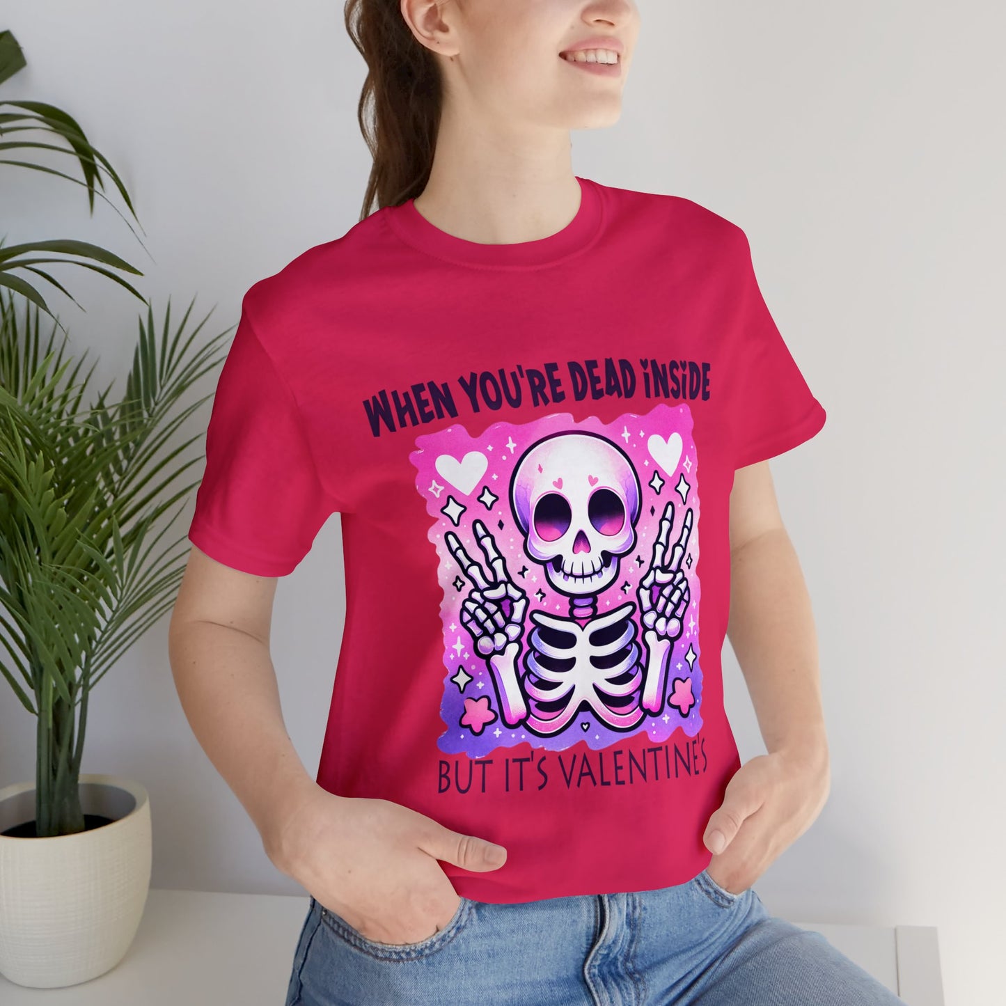 Dead Inside Valentines Unisex Jersey Short Sleeve Tee