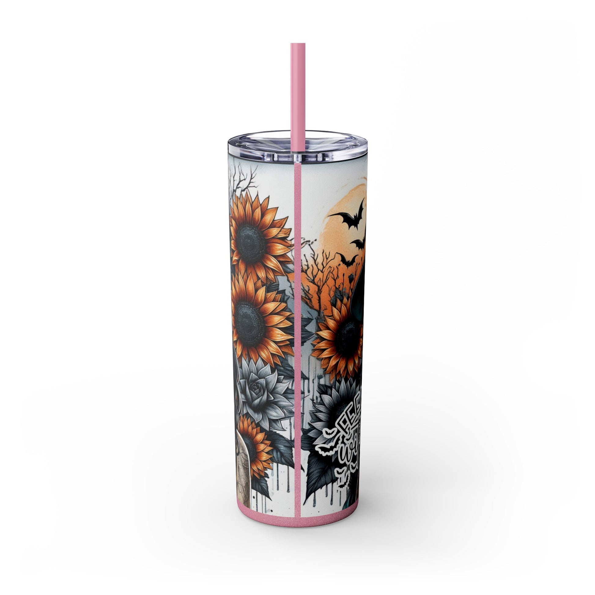 Feeling Witchy Sunflowers Skinny Tumbler with Straw, 20oz - Moon & Starr Handcrafted LLC