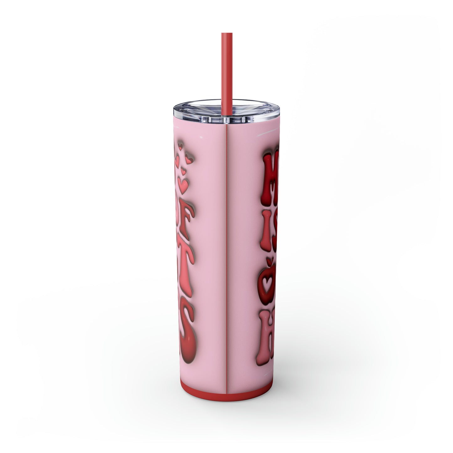 "My Class Is Full Of Sweethearts" 3D Skinny Tumbler with Straw, 20oz