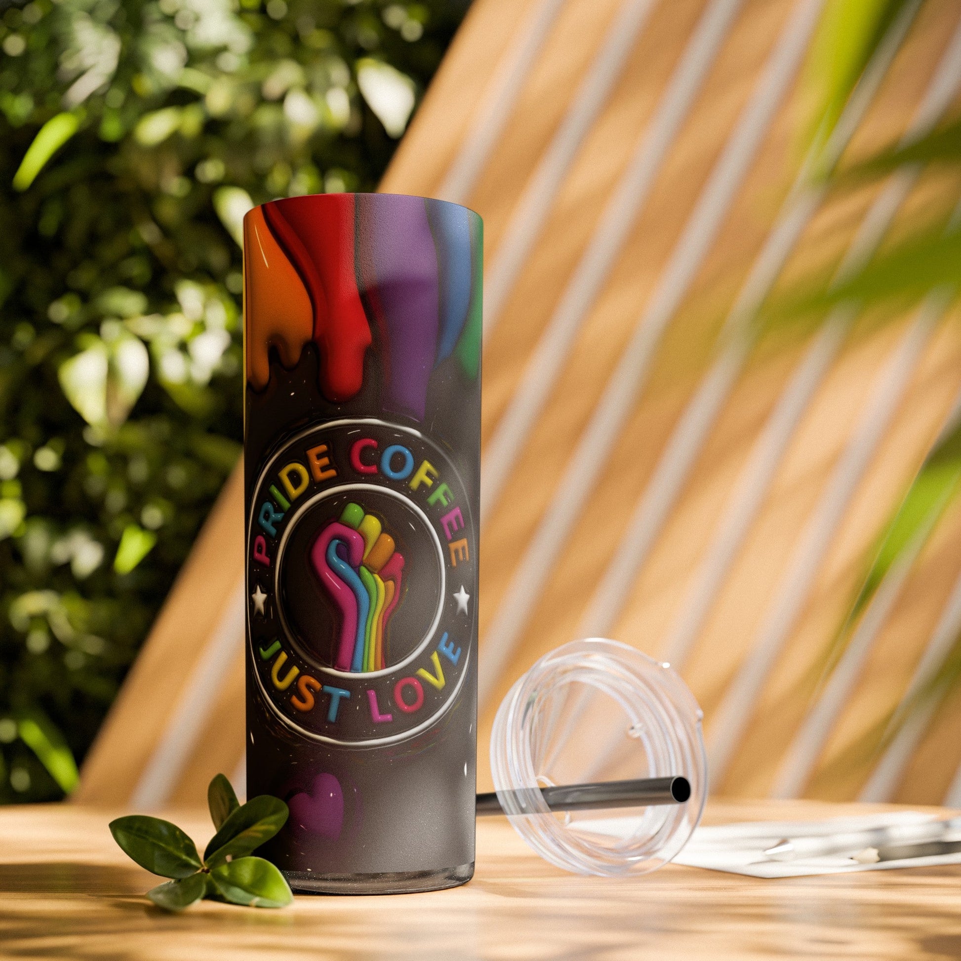 3D Drippy Pride Coffee Skinny Tumbler with Straw, 20oz - Moon & Starr Handcrafted Jewelry && More!