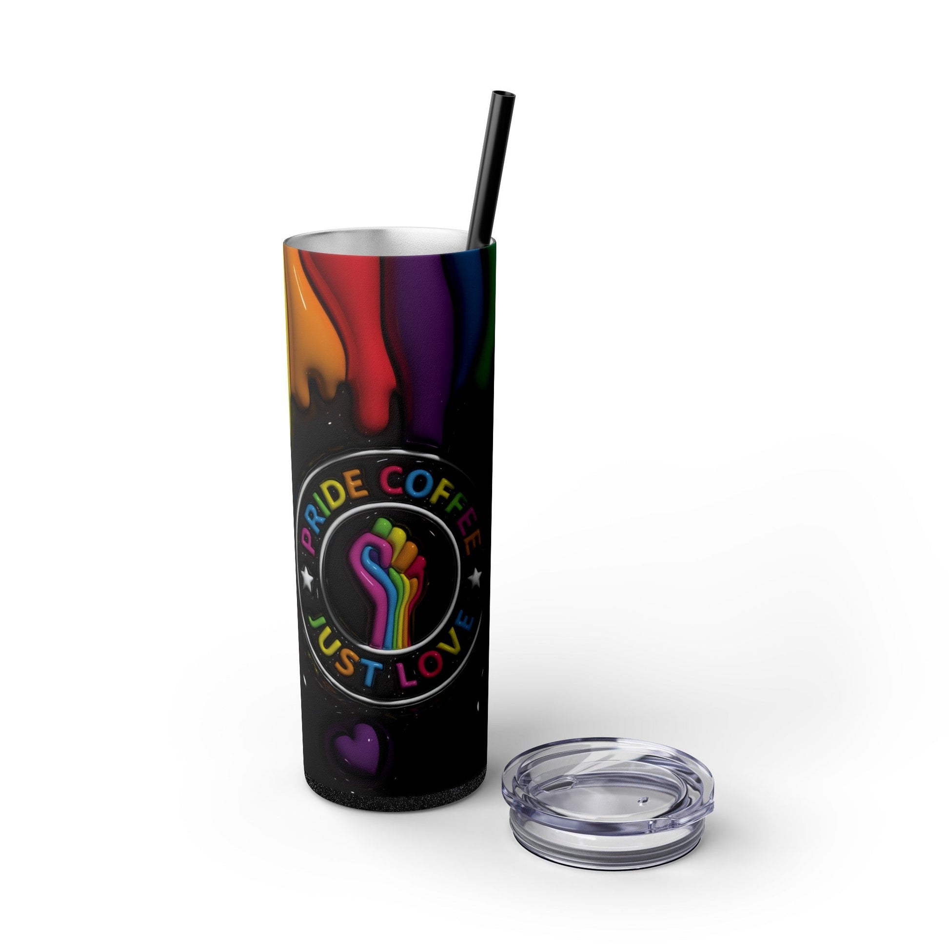 3D Drippy Pride Coffee Skinny Tumbler with Straw, 20oz - Moon & Starr Handcrafted Jewelry && More!