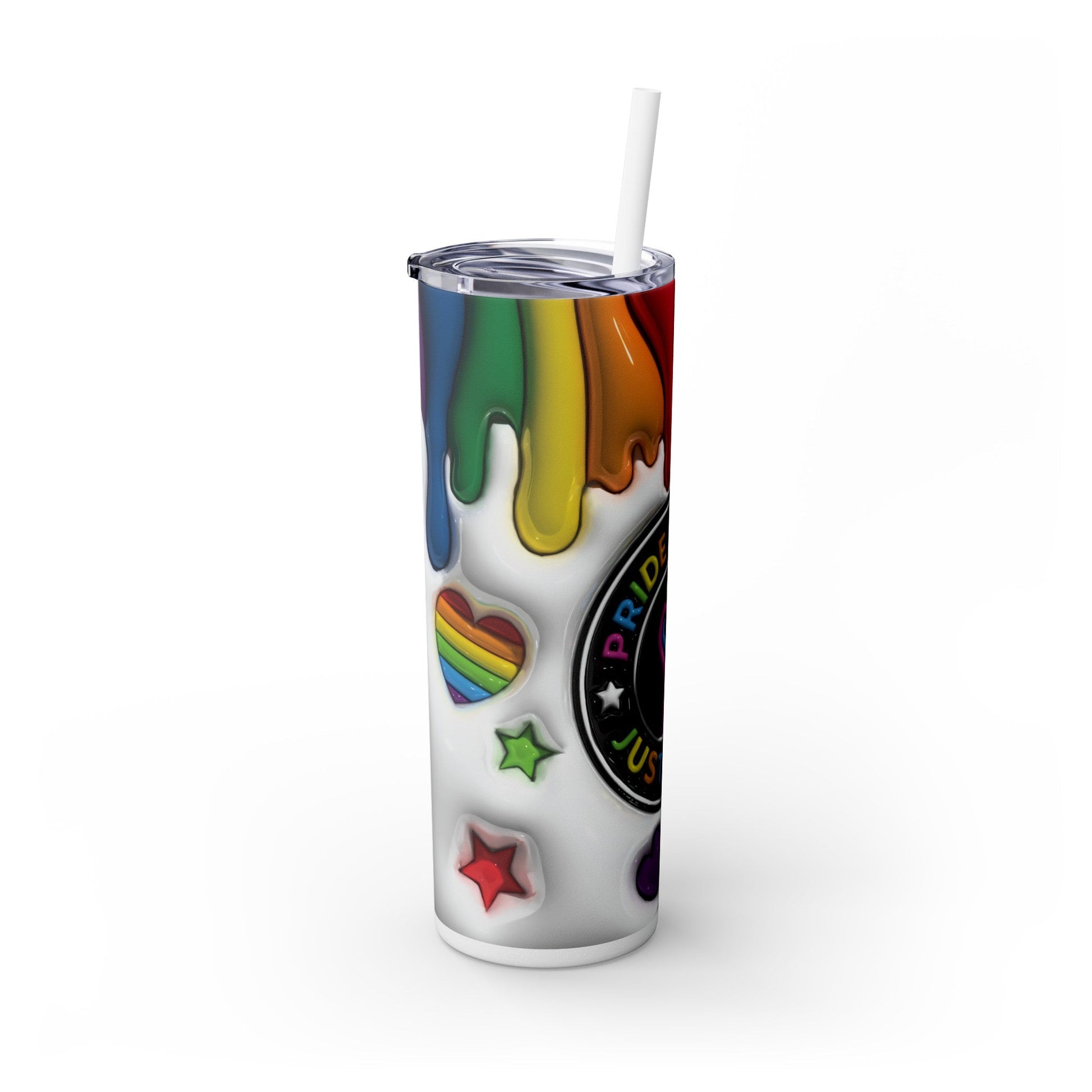 3D Drippy Pride Coffee Skinny Tumbler with Straw, 20oz - Moon & Starr Handcrafted Jewelry && More!