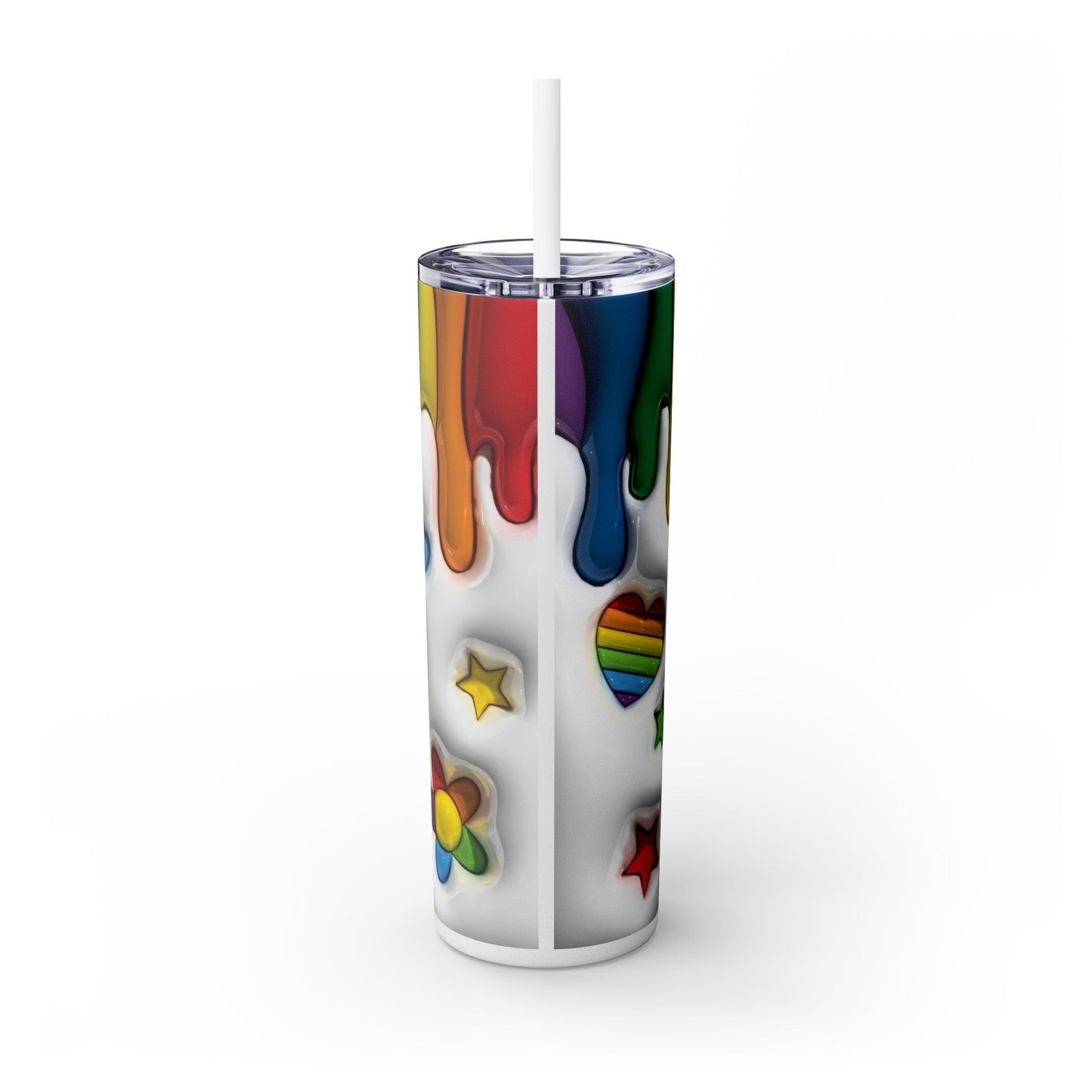 3D Drippy Pride Coffee Skinny Tumbler with Straw, 20oz - Moon & Starr Handcrafted Jewelry && More!