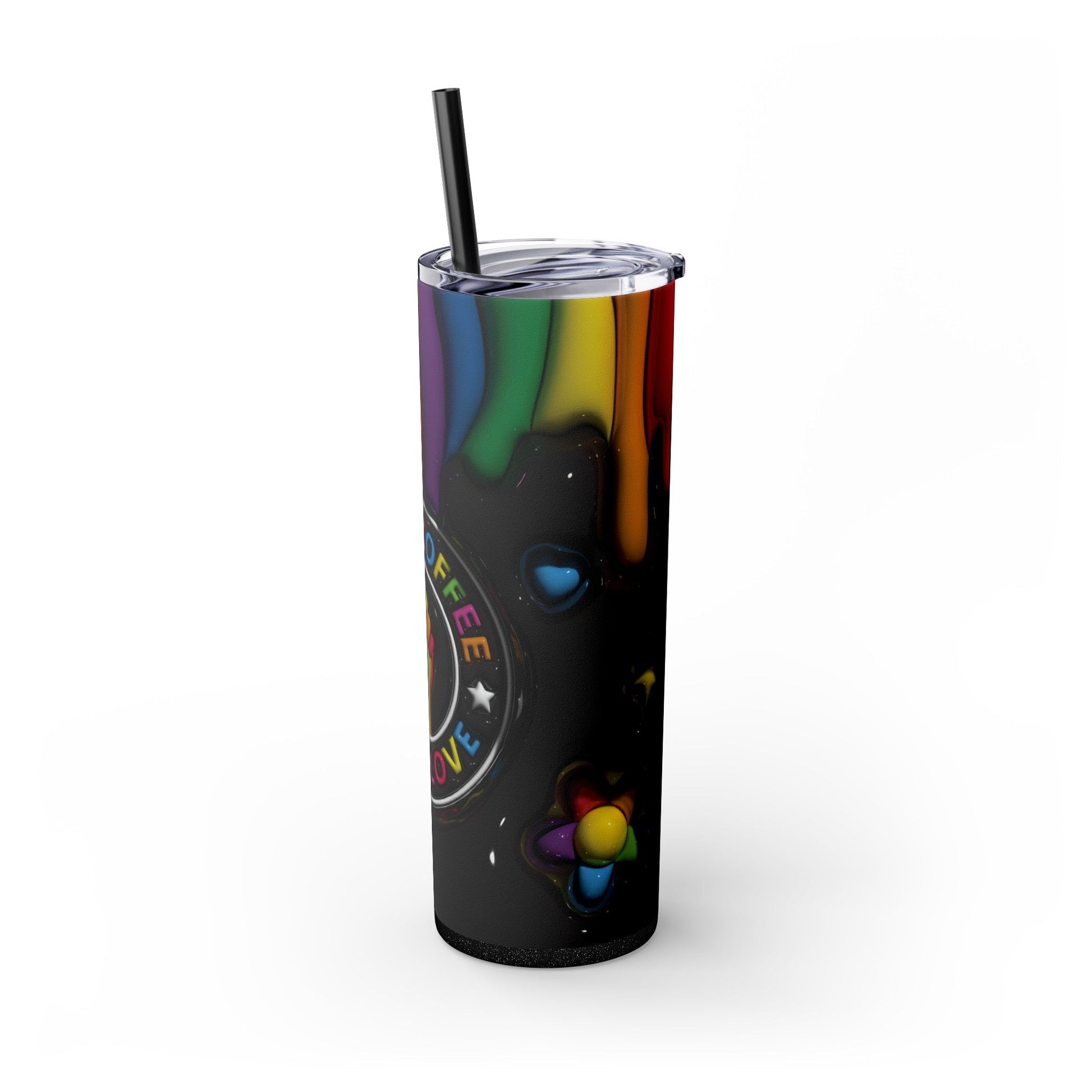 3D Drippy Pride Coffee Skinny Tumbler with Straw, 20oz - Moon & Starr Handcrafted Jewelry && More!