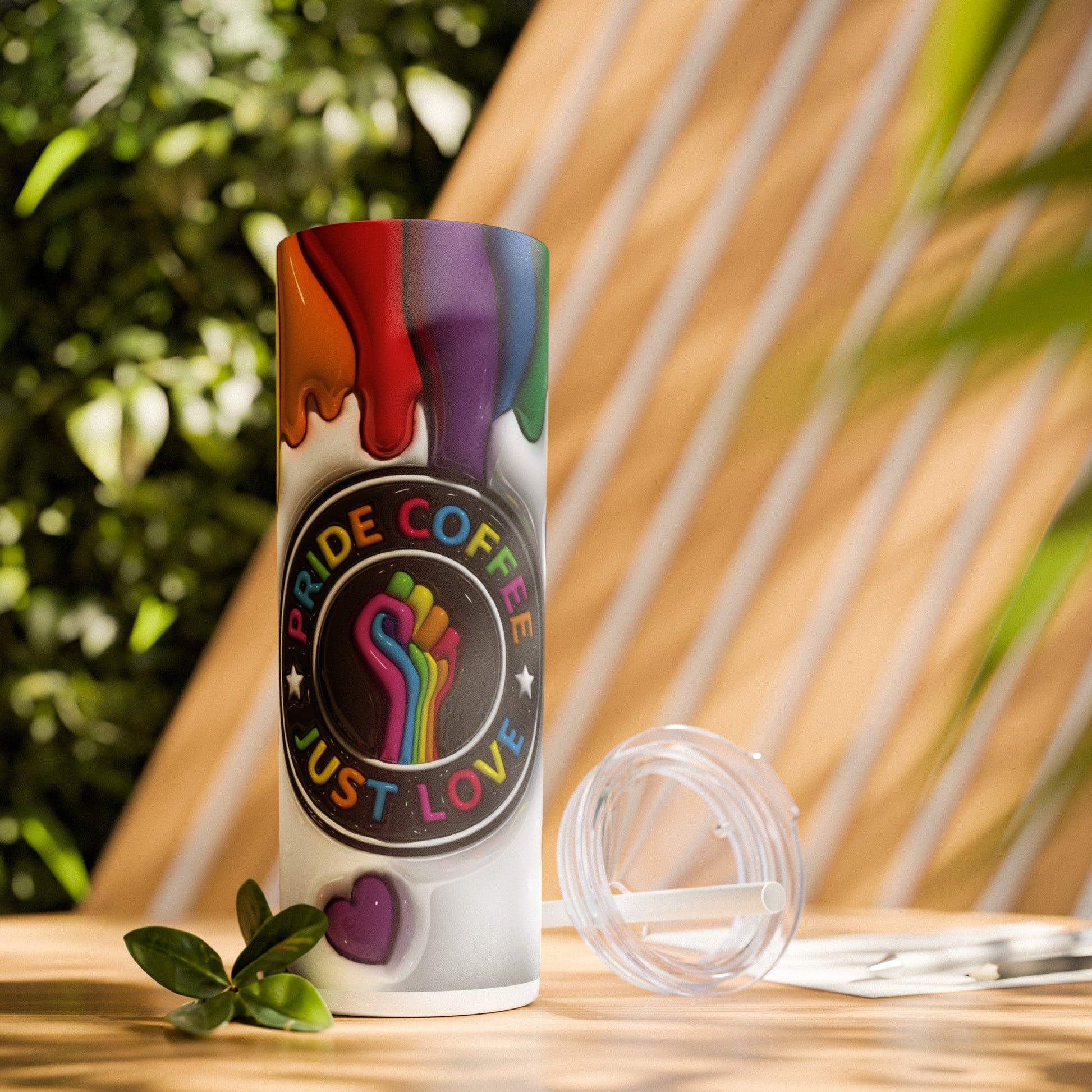 3D Drippy Pride Coffee Skinny Tumbler with Straw, 20oz - Moon & Starr Handcrafted Jewelry && More!