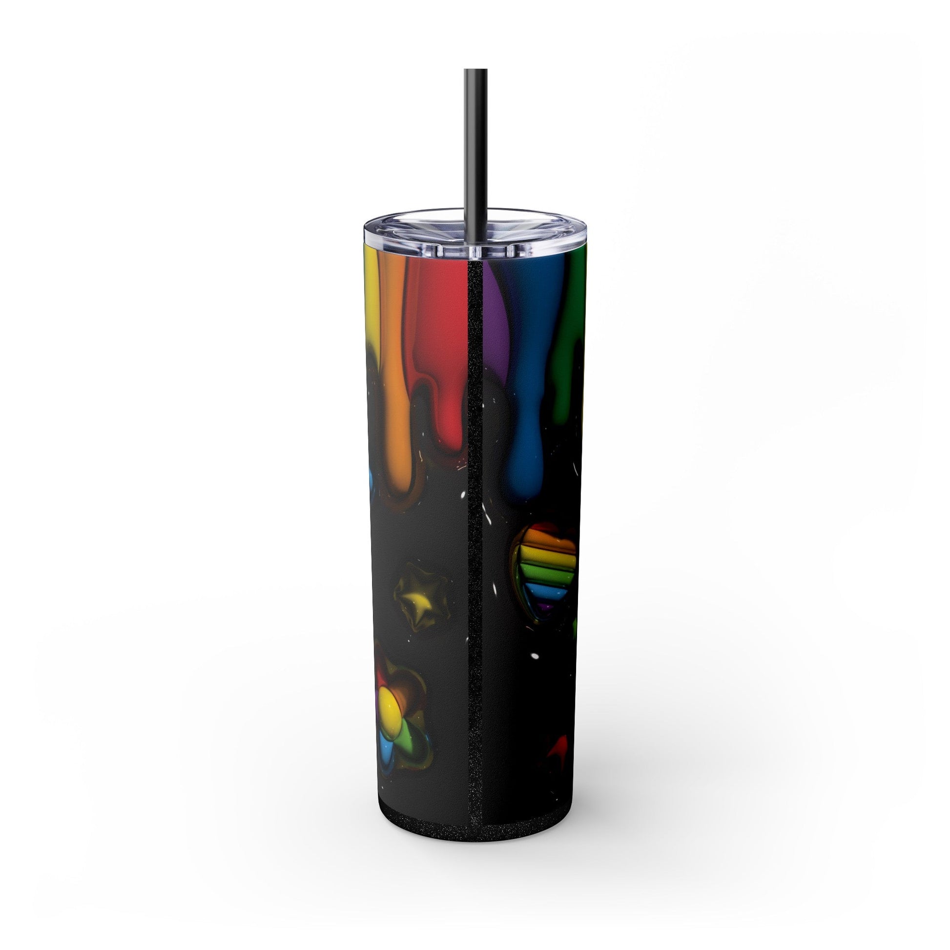 3D Drippy Pride Coffee Skinny Tumbler with Straw, 20oz - Moon & Starr Handcrafted Jewelry && More!