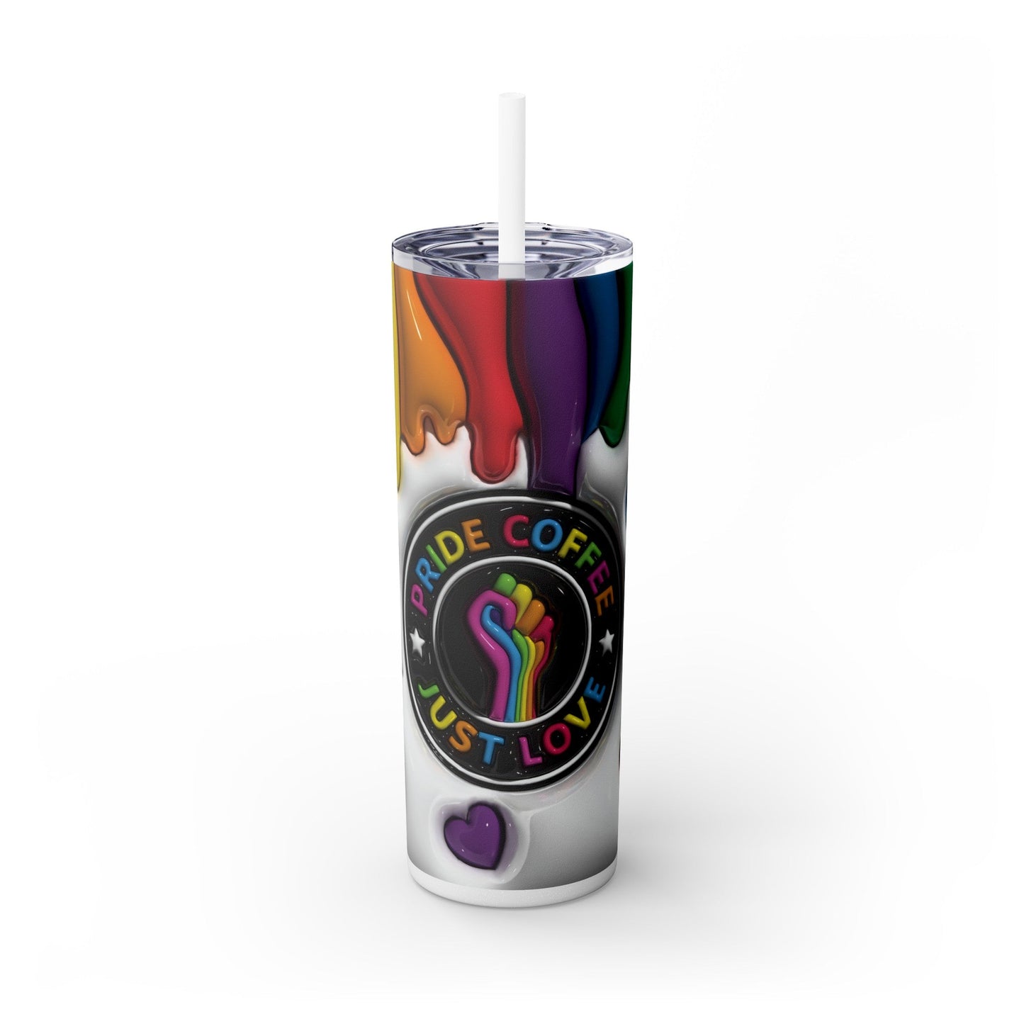 3D Drippy Pride Coffee Skinny Tumbler with Straw, 20oz - Moon & Starr Handcrafted Jewelry && More!