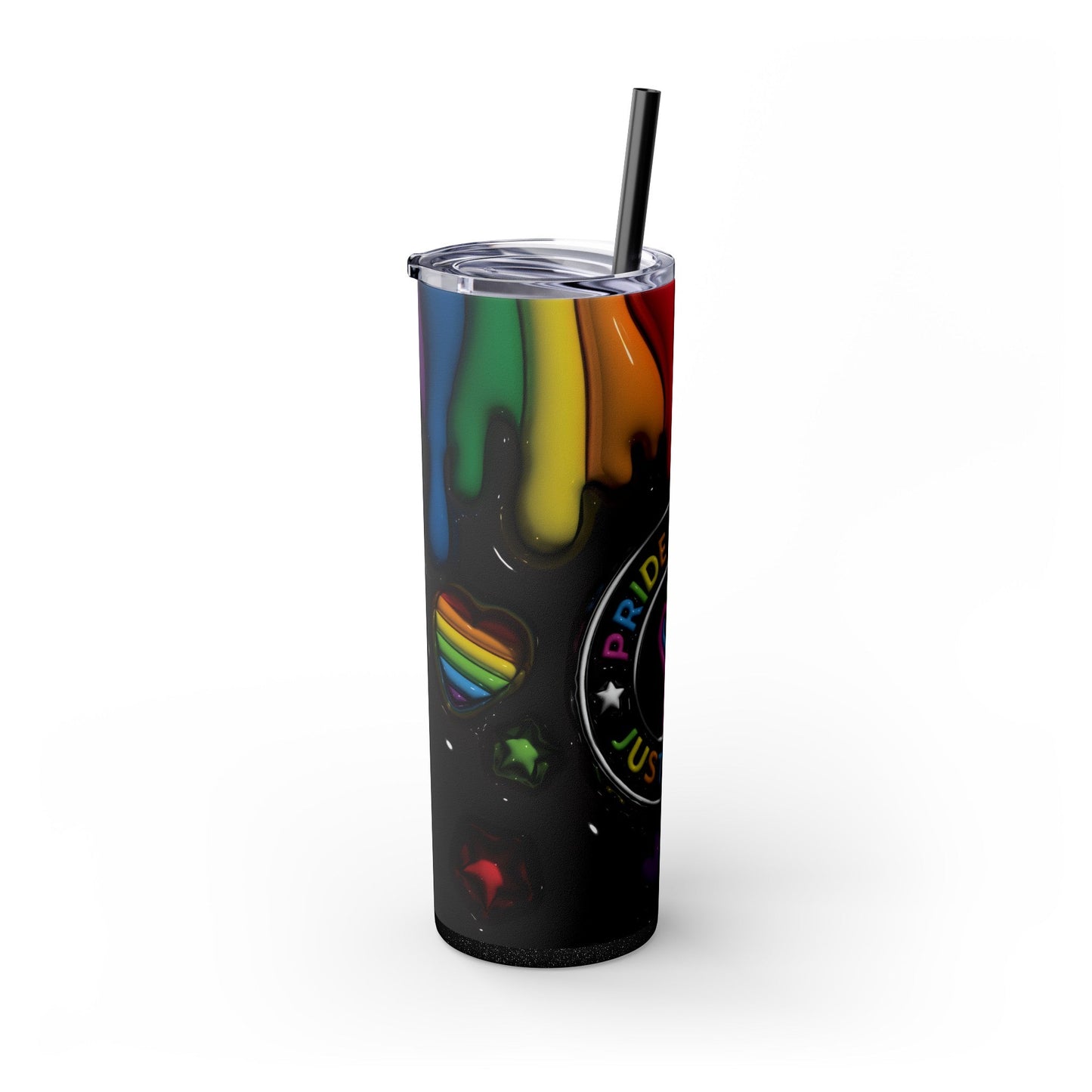 3D Drippy Pride Coffee Skinny Tumbler with Straw, 20oz - Moon & Starr Handcrafted Jewelry && More!