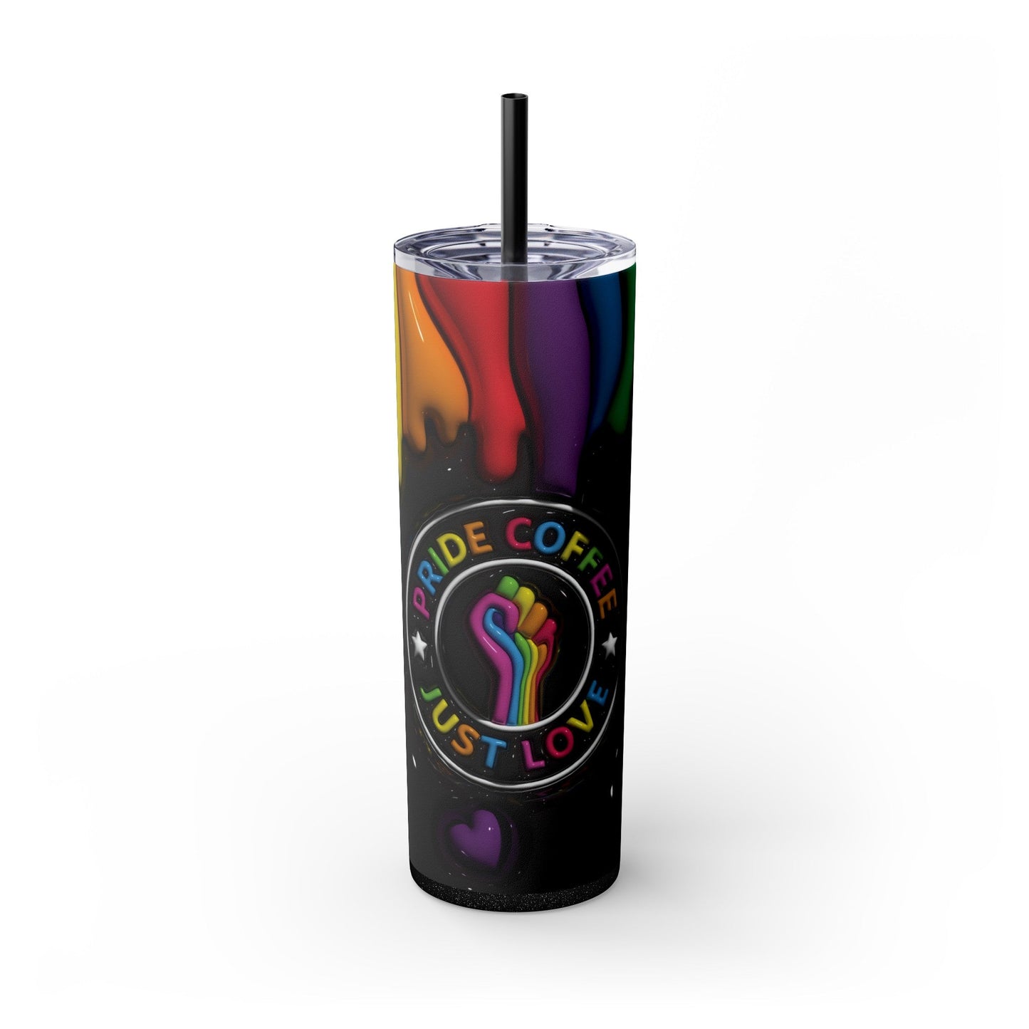 3D Drippy Pride Coffee Skinny Tumbler with Straw, 20oz - Moon & Starr Handcrafted Jewelry && More!