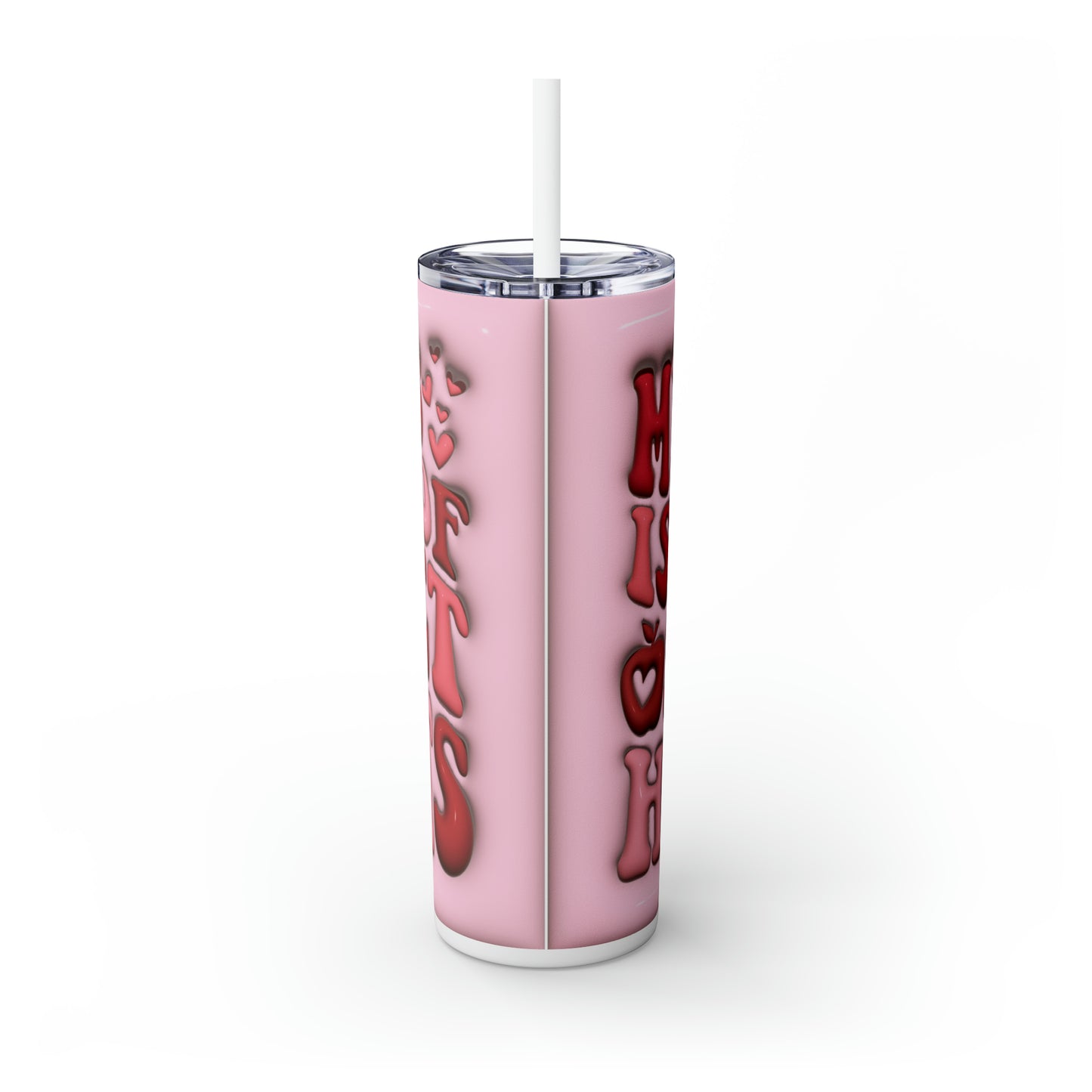 "My Class Is Full Of Sweethearts" 3D Skinny Tumbler with Straw, 20oz