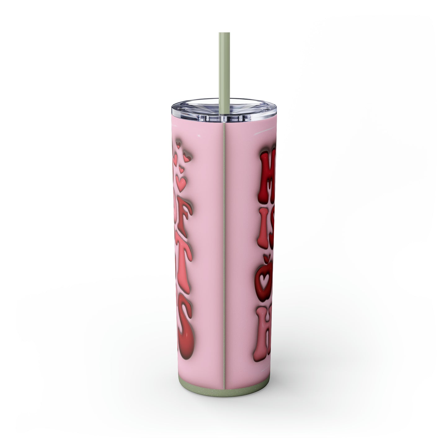 "My Class Is Full Of Sweethearts" 3D Skinny Tumbler with Straw, 20oz