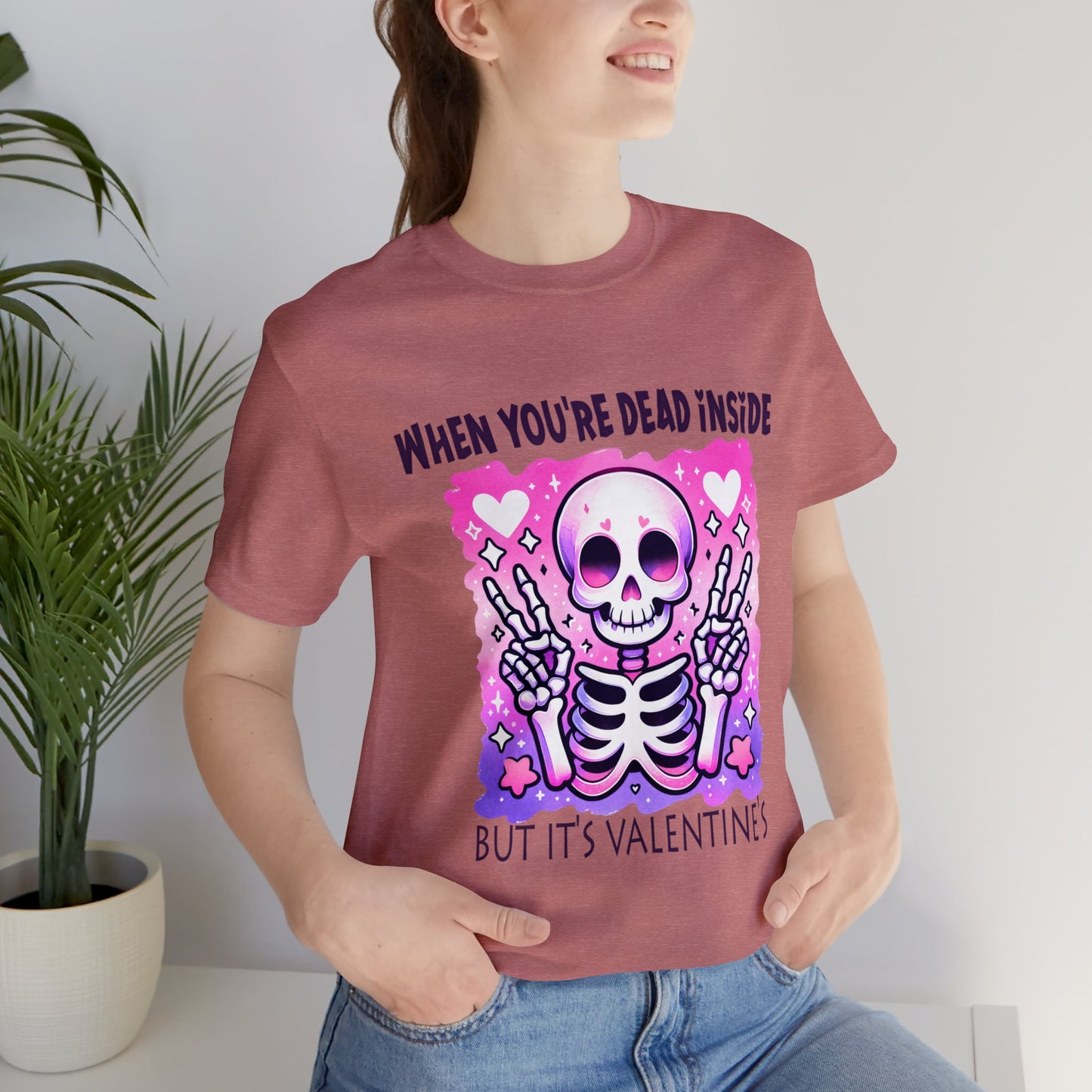 Dead Inside Valentines Unisex Jersey Short Sleeve Tee