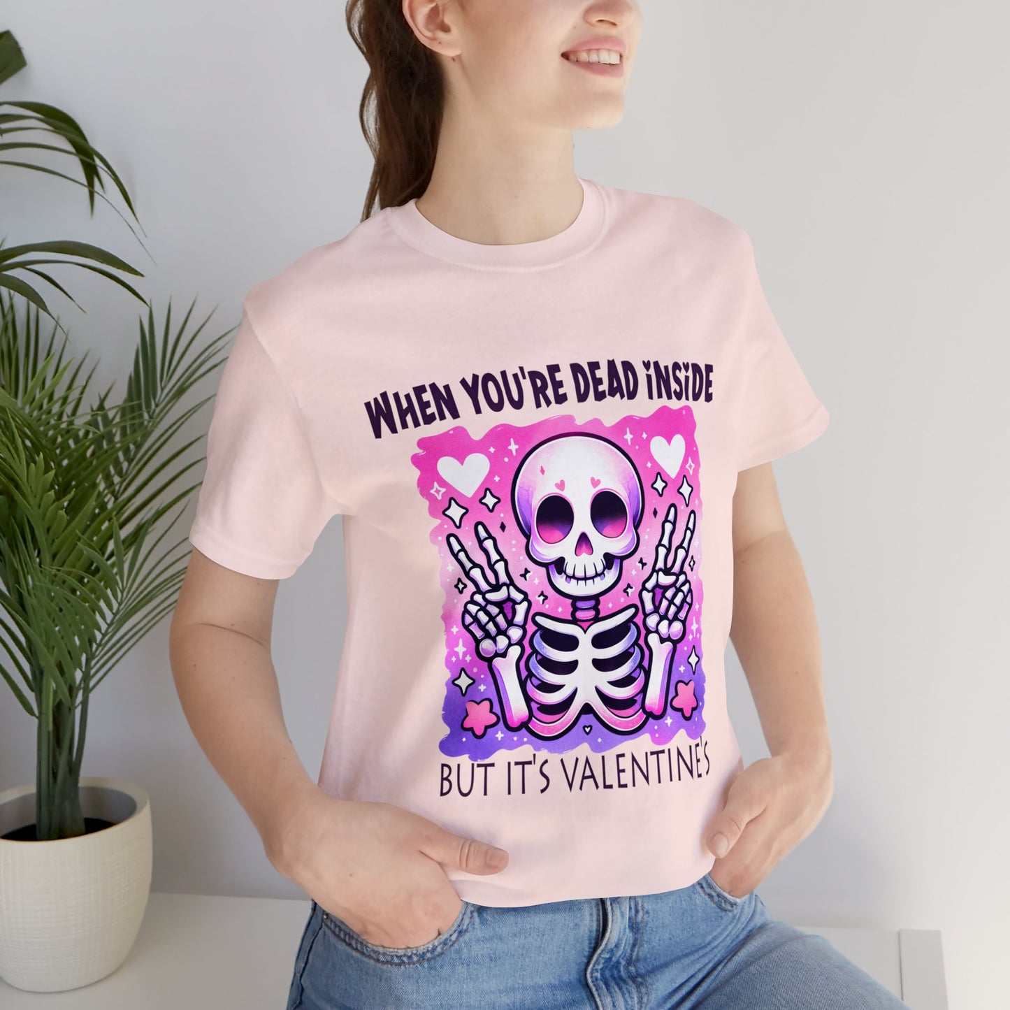 Dead Inside Valentines Unisex Jersey Short Sleeve Tee